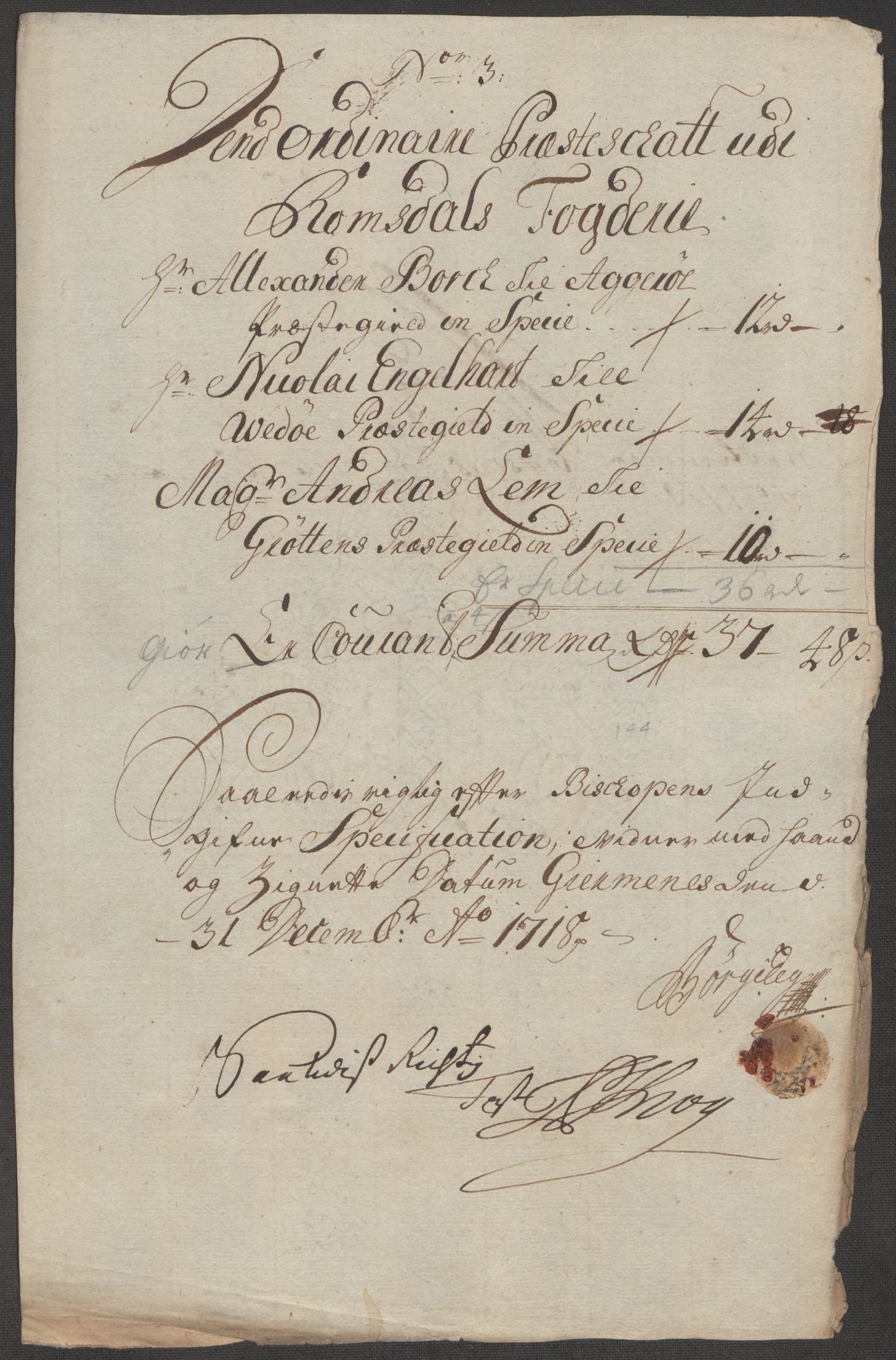 Rentekammeret inntil 1814, Reviderte regnskaper, Fogderegnskap, RA/EA-4092/R55/L3665: Fogderegnskap Romsdal, 1718, p. 83