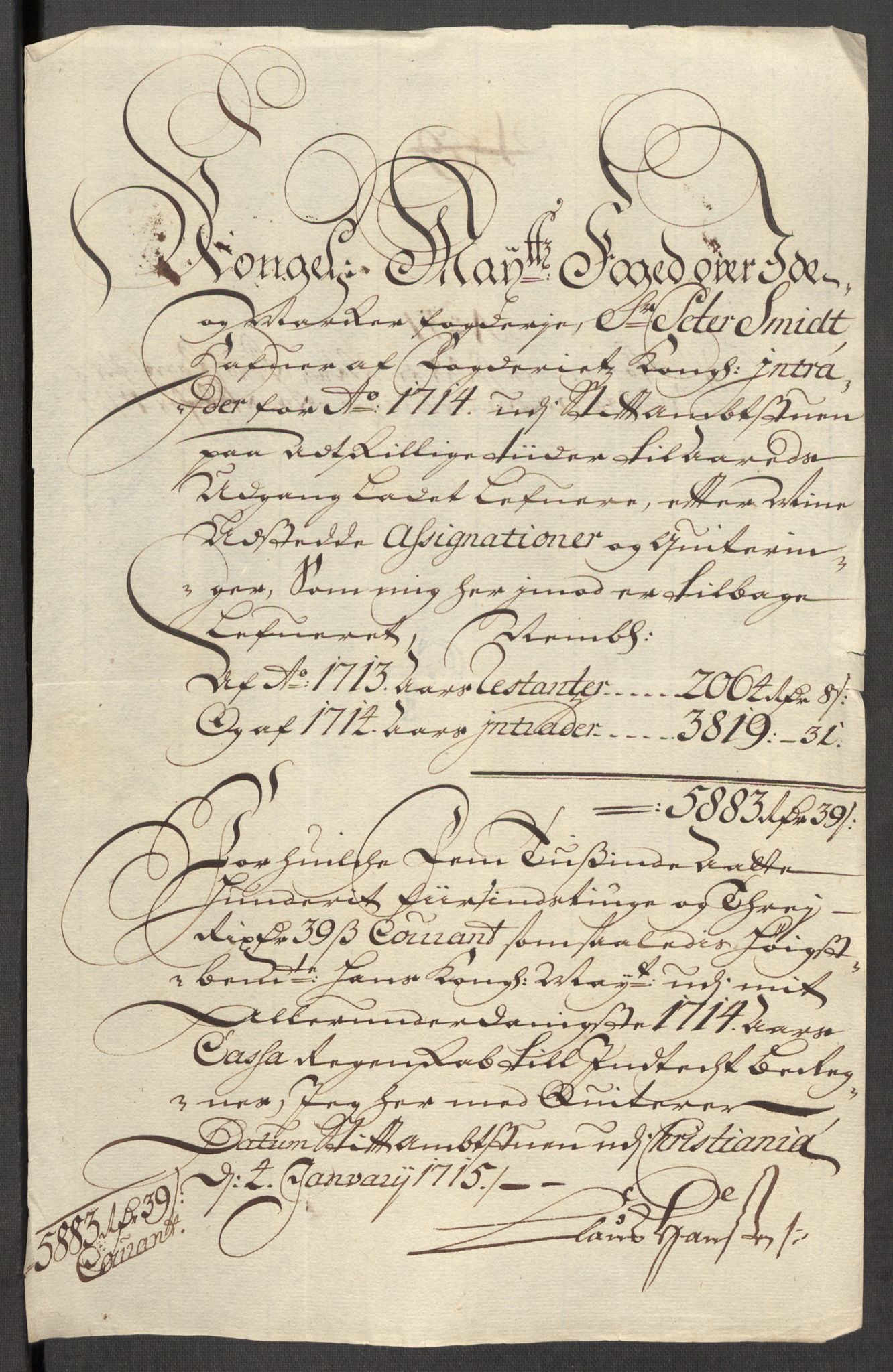 Rentekammeret inntil 1814, Reviderte regnskaper, Fogderegnskap, AV/RA-EA-4092/R01/L0022: Fogderegnskap Idd og Marker, 1713-1714, p. 512