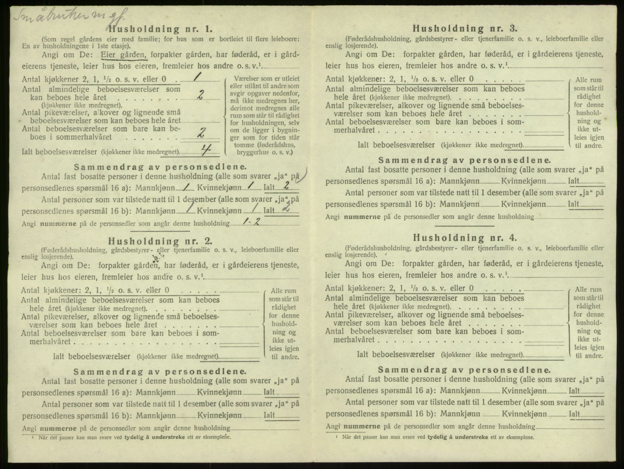 SAB, 1920 census for Austrheim, 1920, p. 297