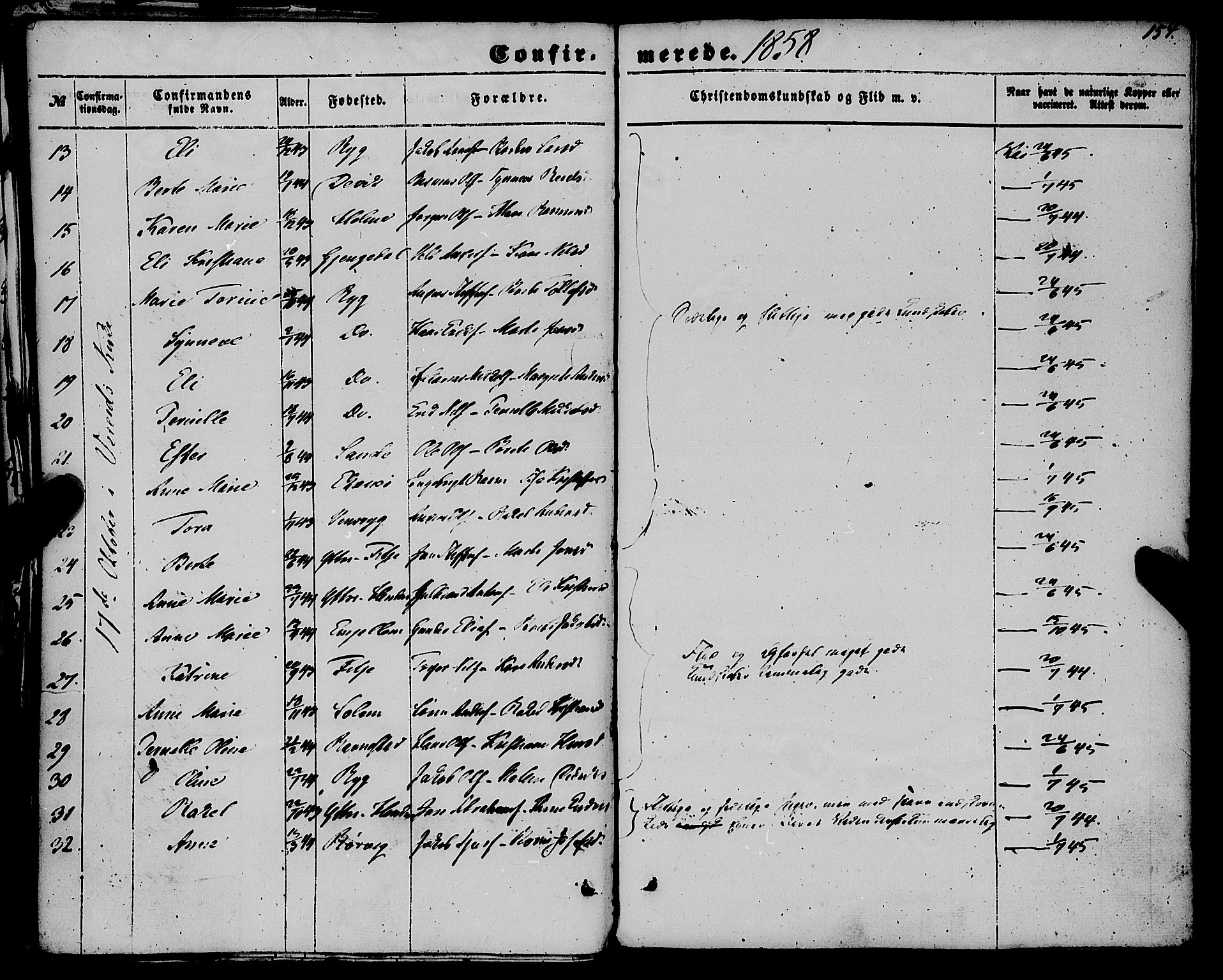 Gloppen sokneprestembete, AV/SAB-A-80101/H/Haa/Haaa/L0009: Parish register (official) no. A 9, 1855-1870, p. 154