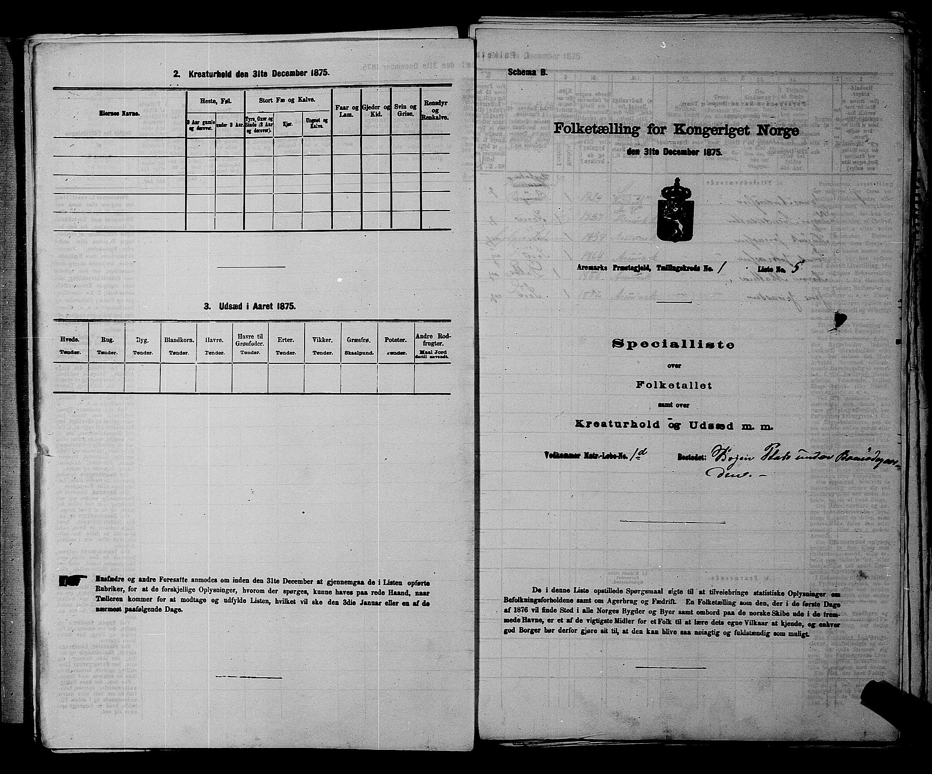 RA, 1875 census for 0118P Aremark, 1875, p. 60