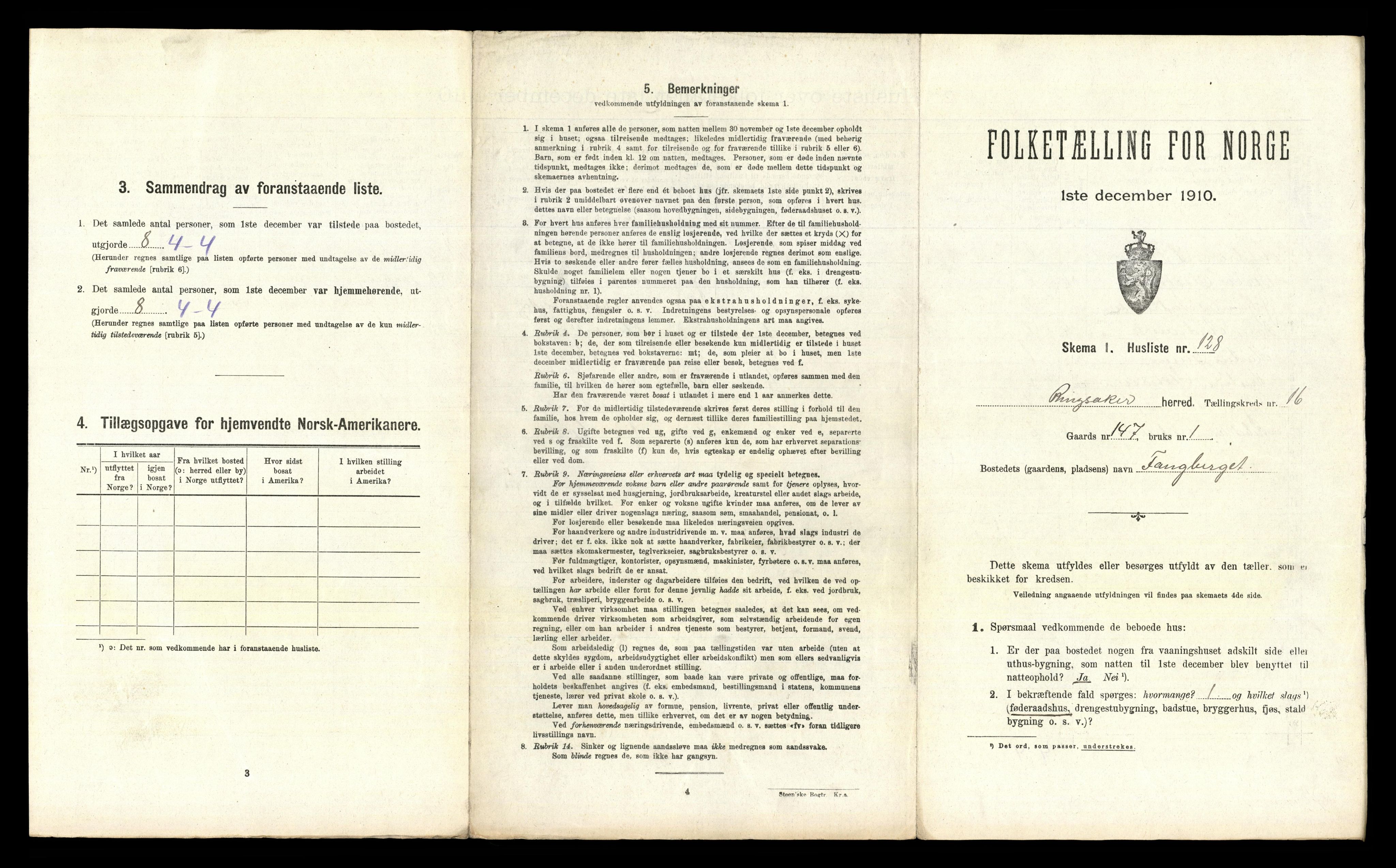 RA, 1910 census for Ringsaker, 1910, p. 3339