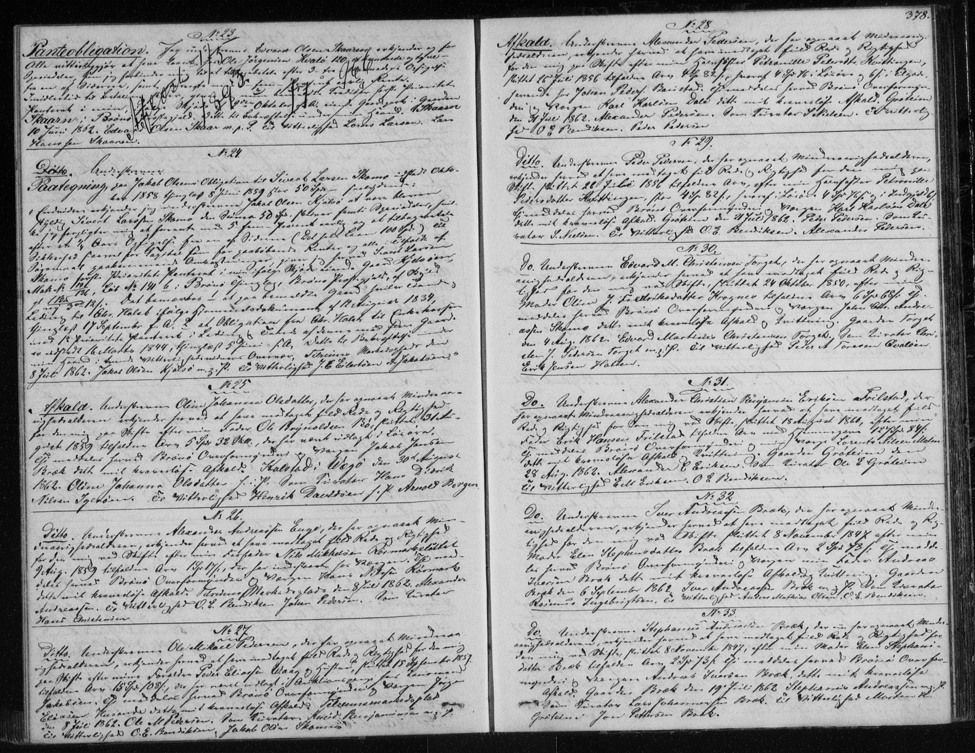 Søndre Helgeland sorenskriveri, AV/SAT-A-4575/1/2/2C/L0001: Mortgage book no. 12, 1860-1864, p. 378