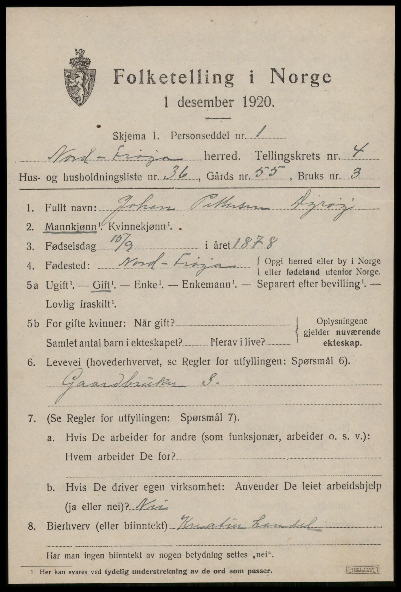 SAT, 1920 census for Nord-Frøya, 1920, p. 8535