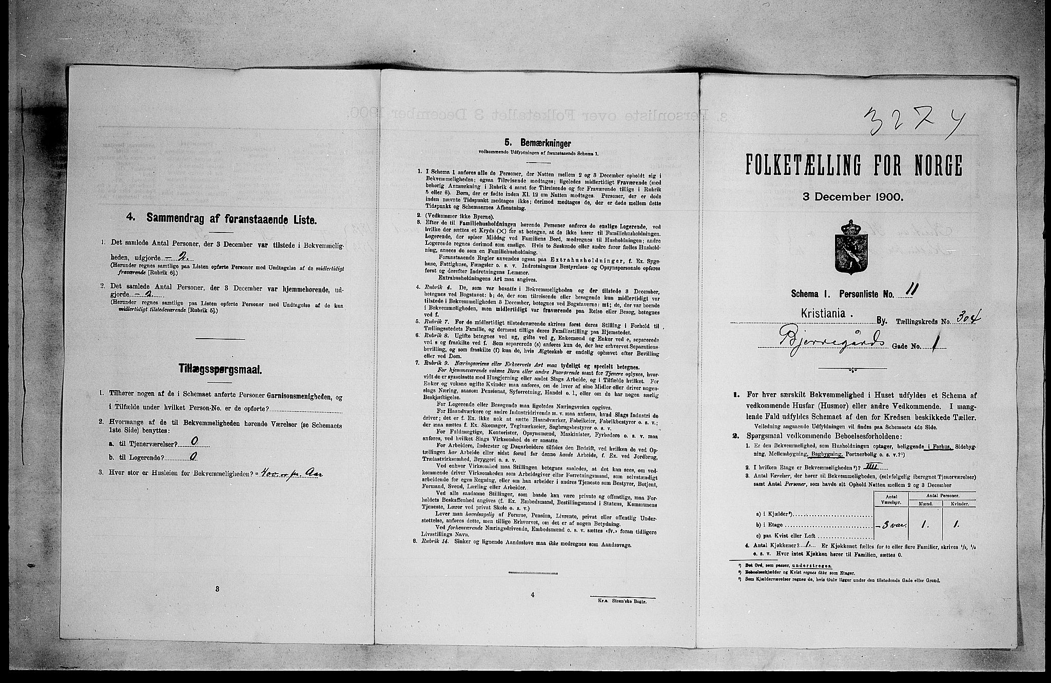 SAO, 1900 census for Kristiania, 1900, p. 5307