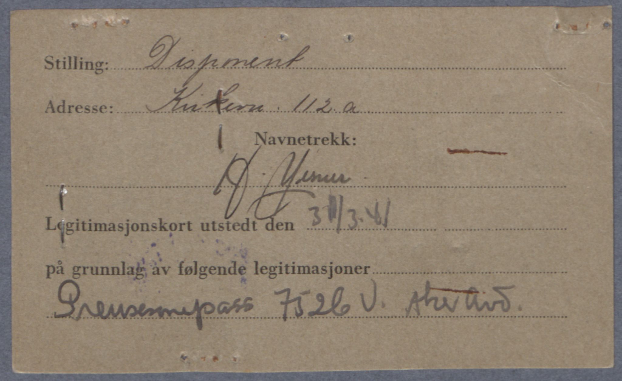 Sosialdepartementet, Våre Falne, AV/RA-S-1708/E/Ee/L0021A: Fotografier av jøder på legitimasjonskort (1941-42), 1941-1942, p. 256