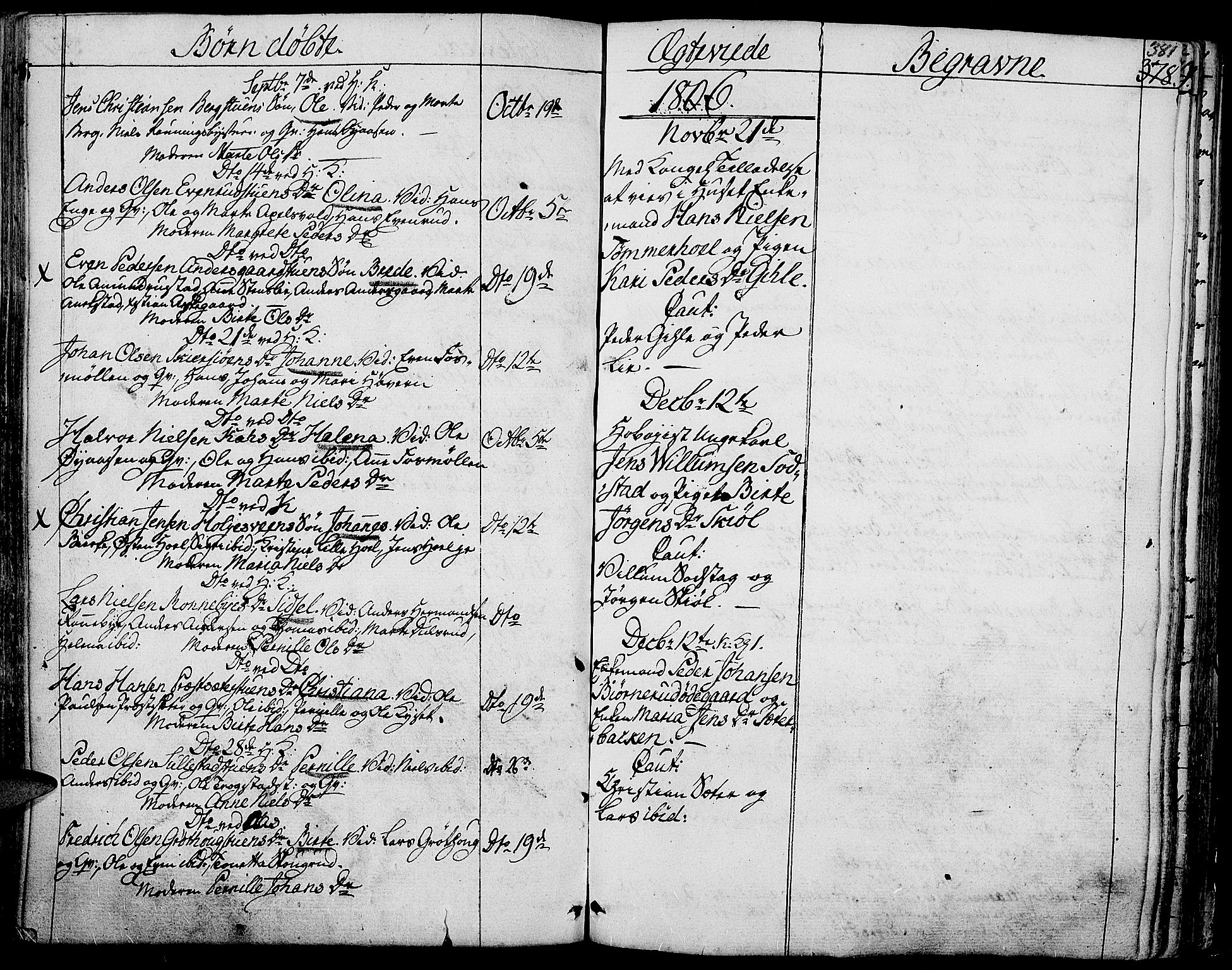 Toten prestekontor, SAH/PREST-102/H/Ha/Haa/L0007: Parish register (official) no. 7, 1794-1809, p. 381