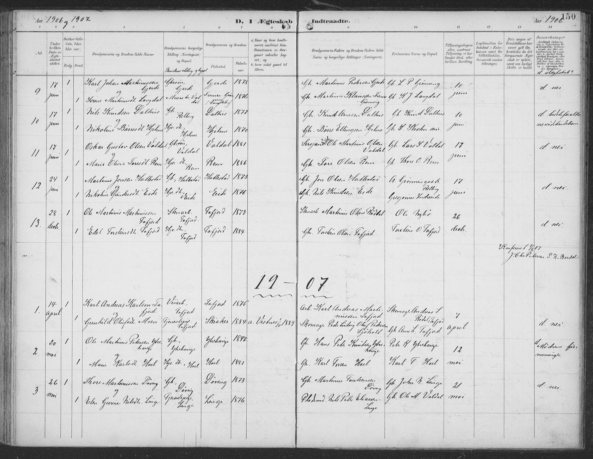 Ministerialprotokoller, klokkerbøker og fødselsregistre - Møre og Romsdal, SAT/A-1454/519/L0256: Parish register (official) no. 519A15, 1895-1912, p. 150