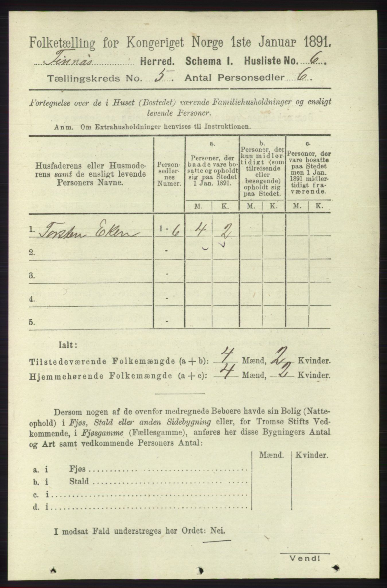 RA, 1891 census for 1218 Finnås, 1891, p. 2192