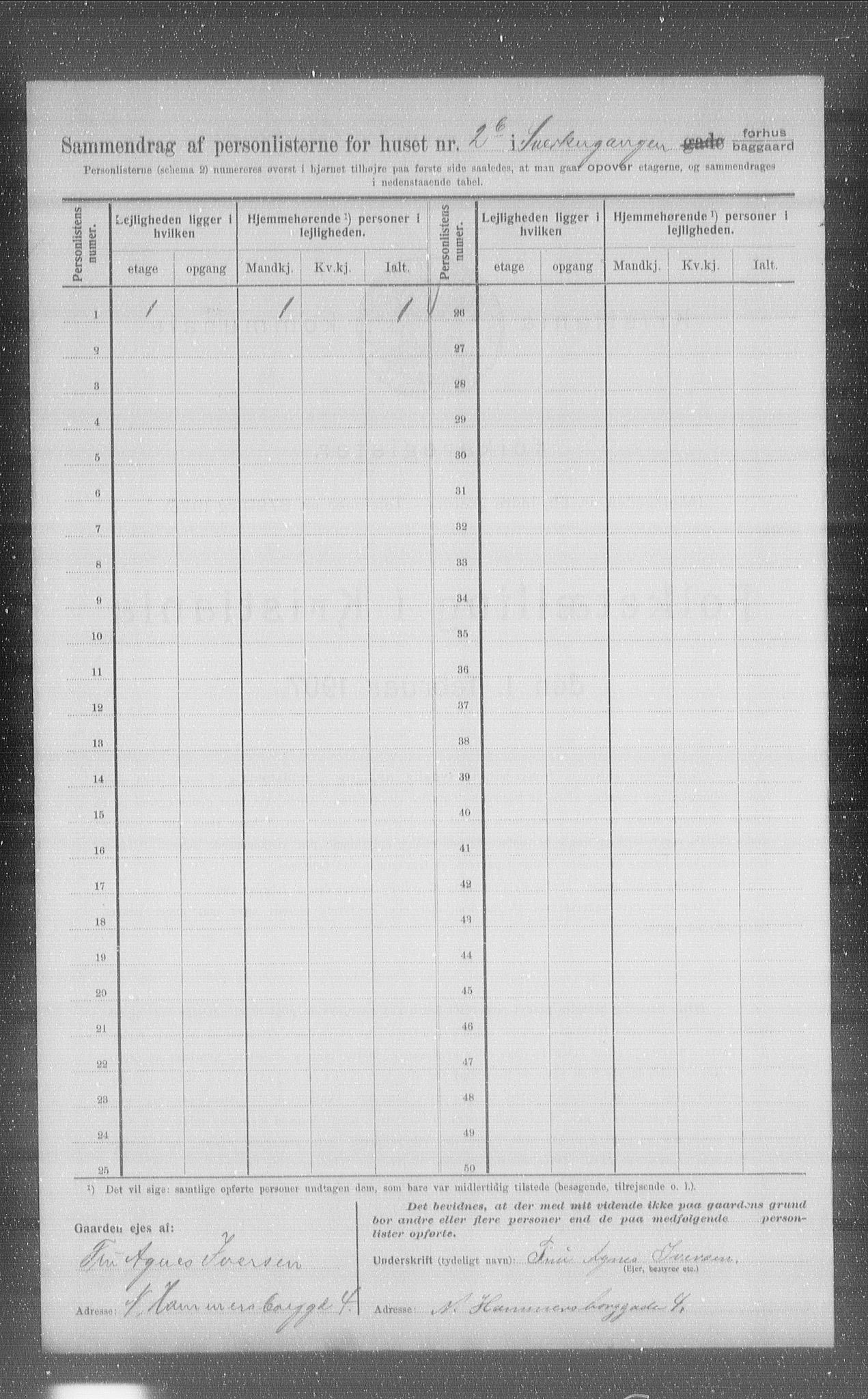 OBA, Municipal Census 1907 for Kristiania, 1907, p. 49996