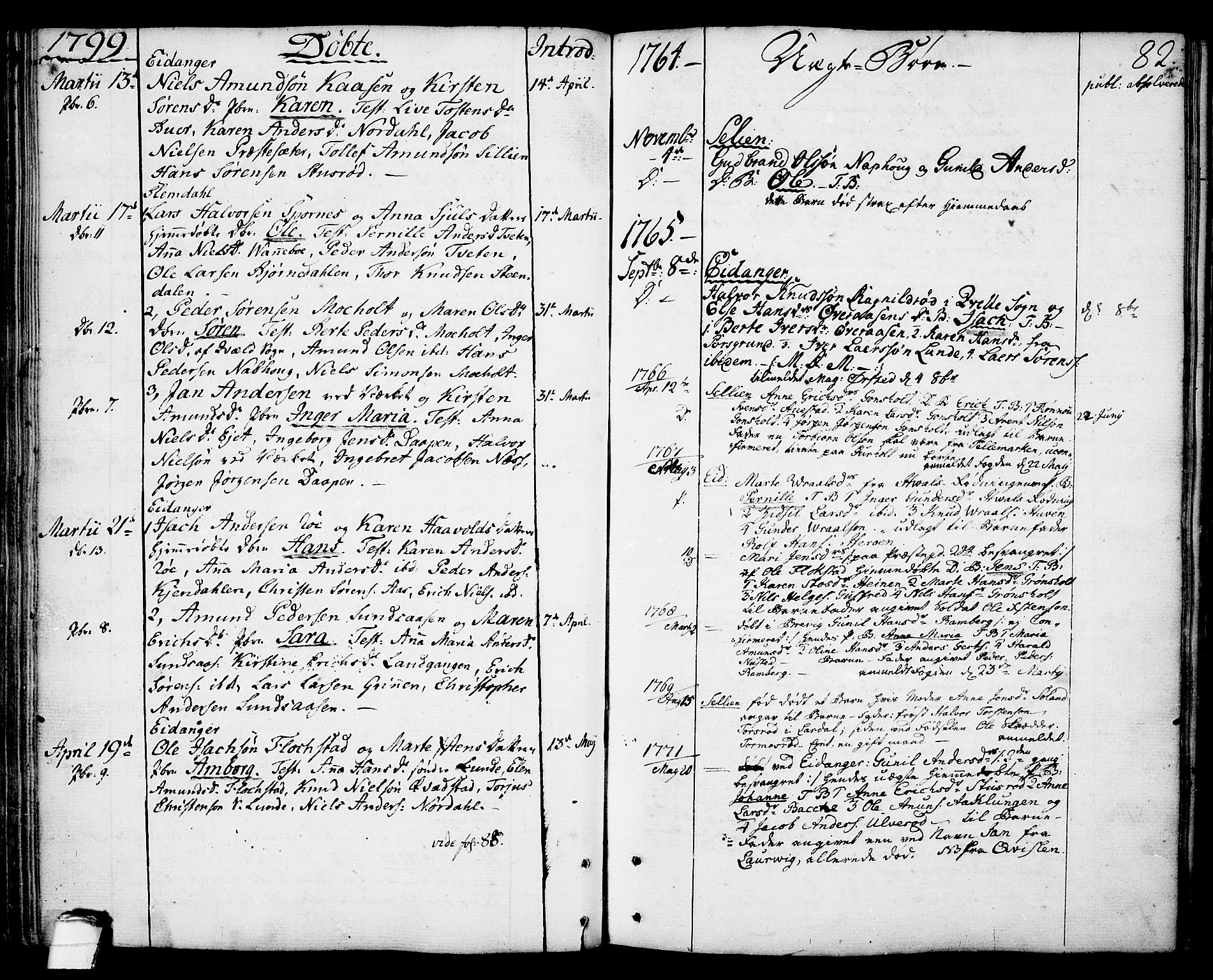 Eidanger kirkebøker, SAKO/A-261/F/Fa/L0006: Parish register (official) no. 6, 1764-1814, p. 82