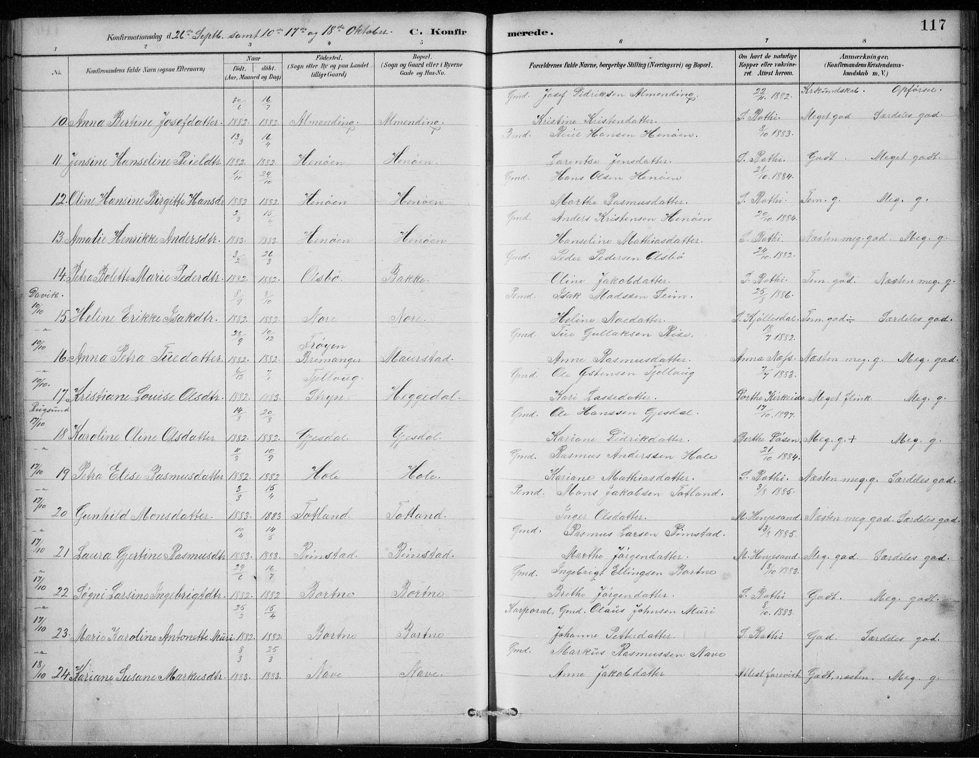 Davik sokneprestembete, AV/SAB-A-79701/H/Hab/Habc/L0002: Parish register (copy) no. C 2, 1889-1906, p. 117