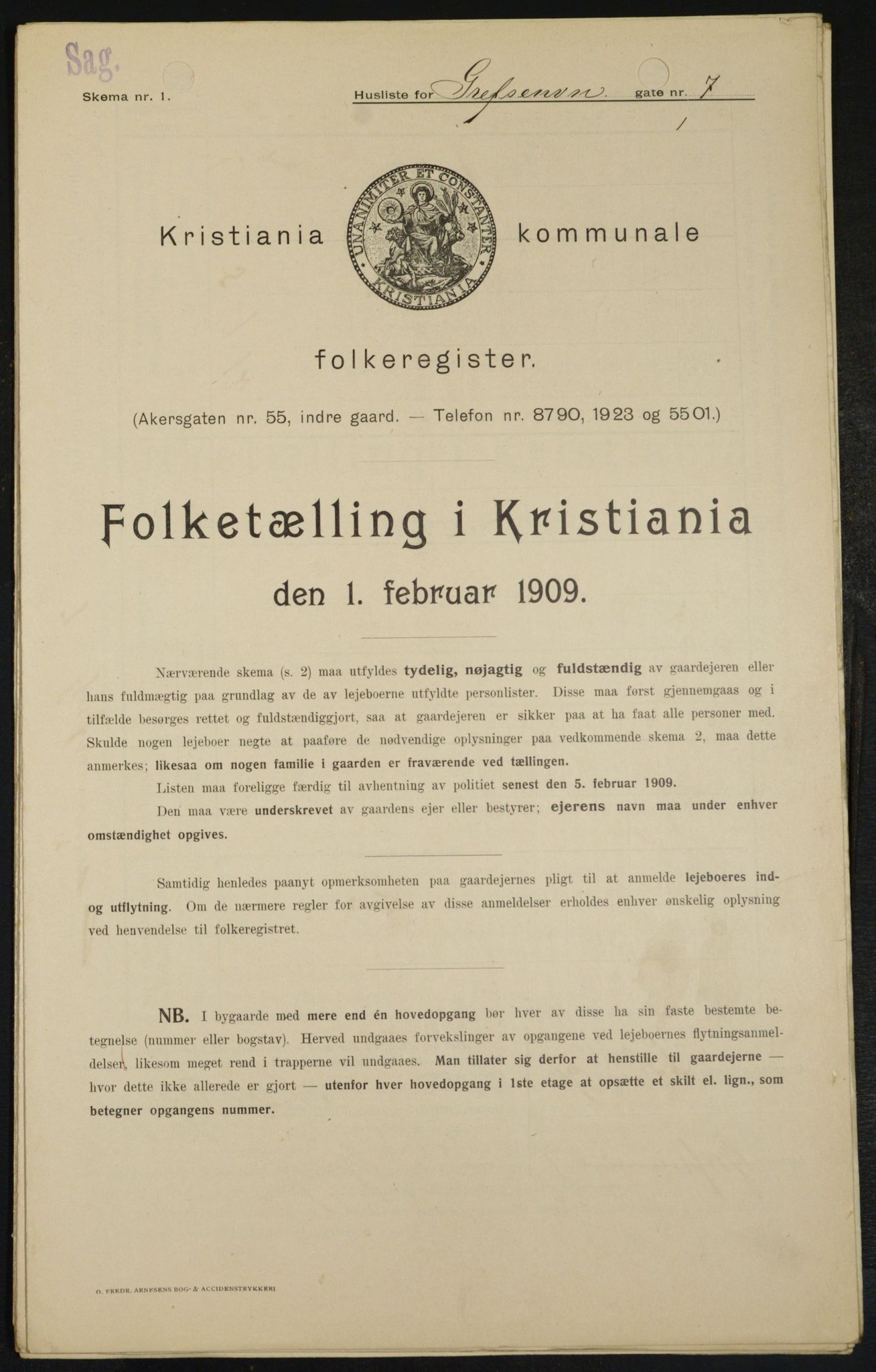 OBA, Municipal Census 1909 for Kristiania, 1909, p. 26794