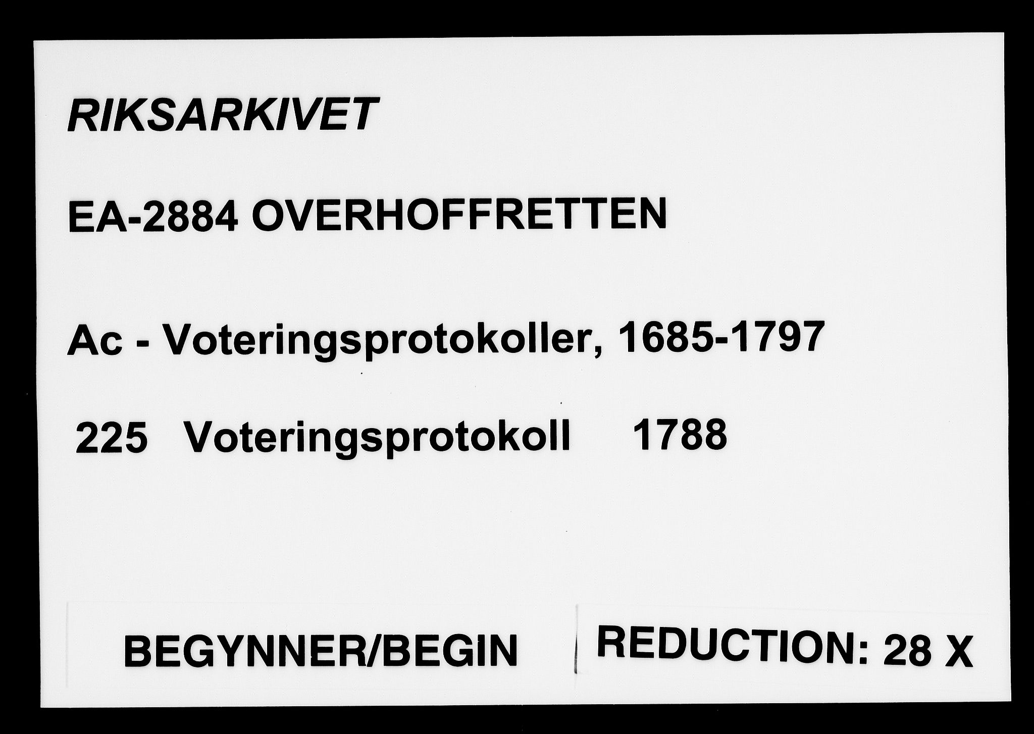 Overhoffretten 1667-1797, AV/RA-EA-2884/Ac/L0225: Voteringsprotokoll, 1788