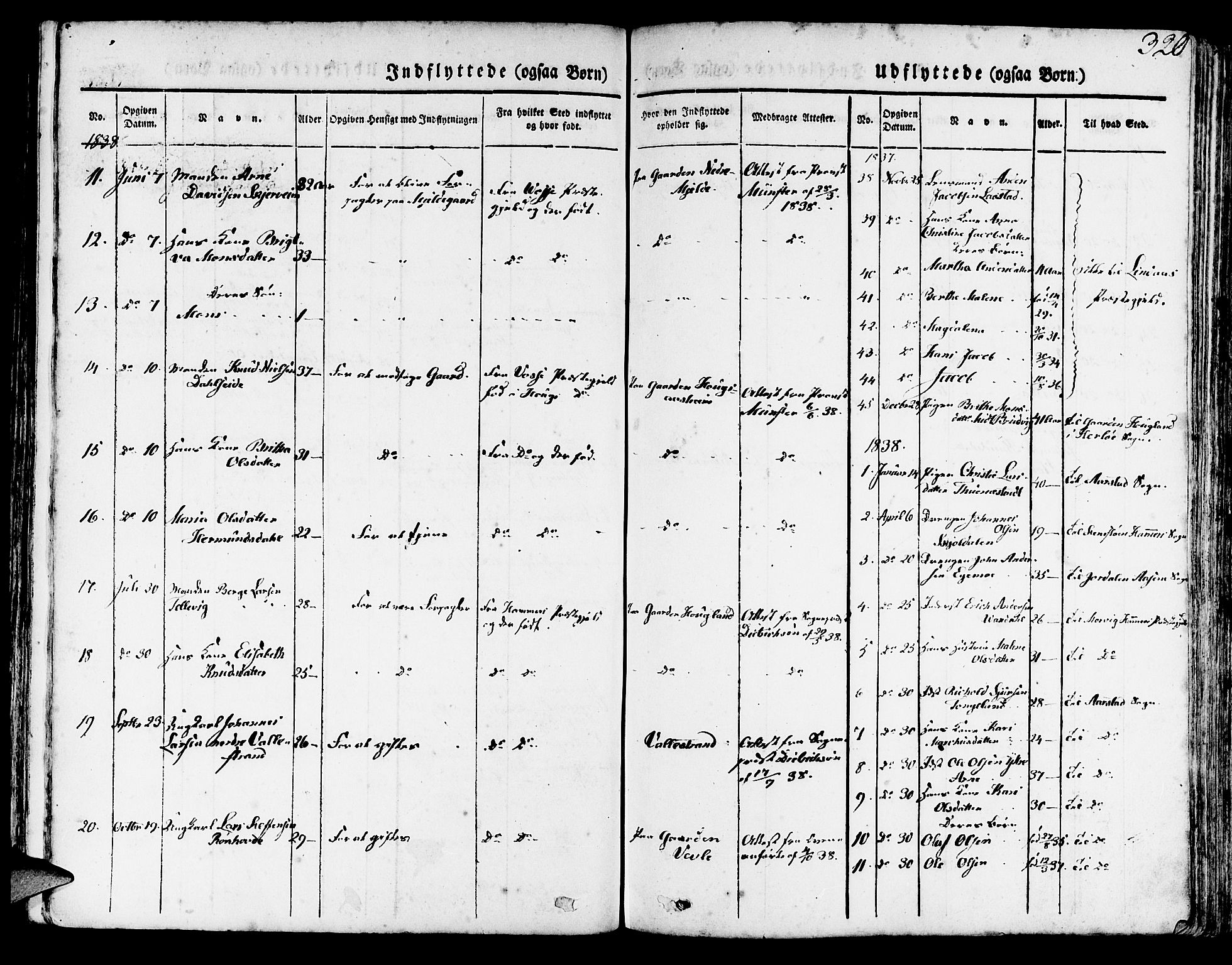 Haus sokneprestembete, AV/SAB-A-75601/H/Haa: Parish register (official) no. A 14, 1827-1838, p. 320