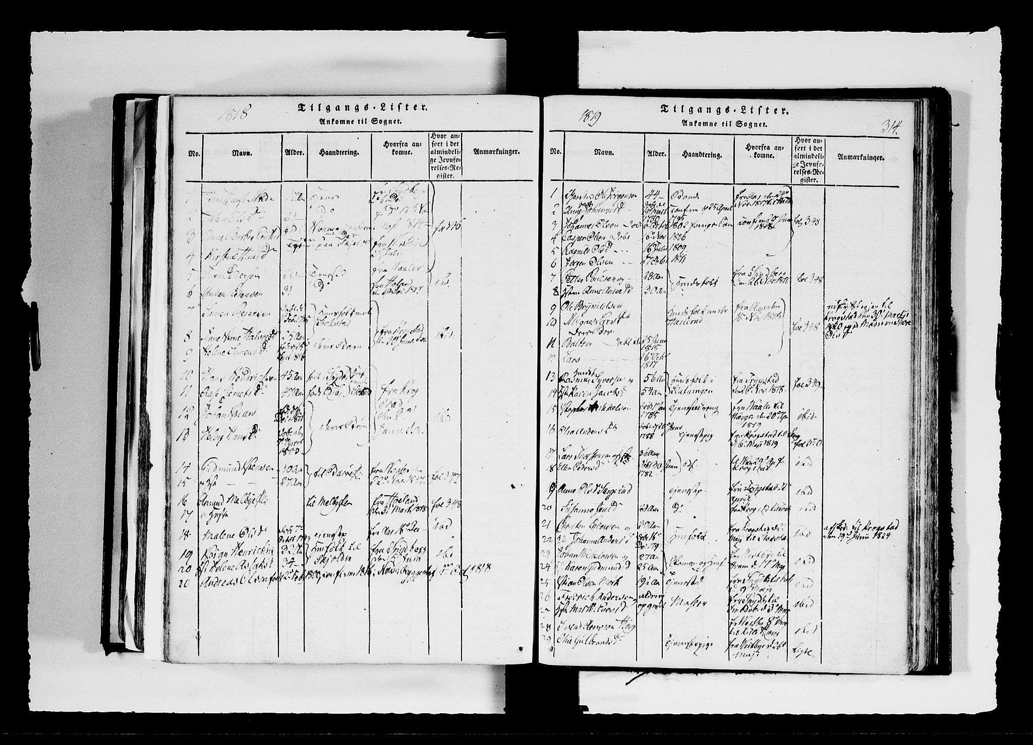 Hobøl prestekontor Kirkebøker, AV/SAO-A-2002/F/Fa/L0002: Parish register (official) no. I 2, 1814-1841, p. 314