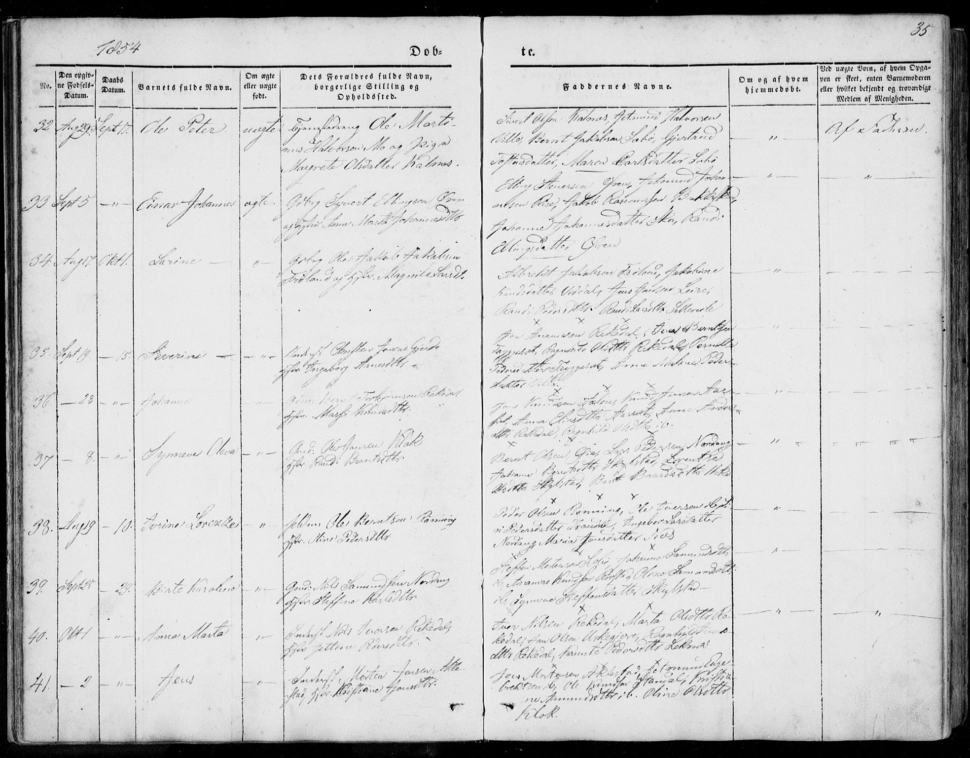 Ministerialprotokoller, klokkerbøker og fødselsregistre - Møre og Romsdal, AV/SAT-A-1454/515/L0209: Parish register (official) no. 515A05, 1847-1868, p. 35