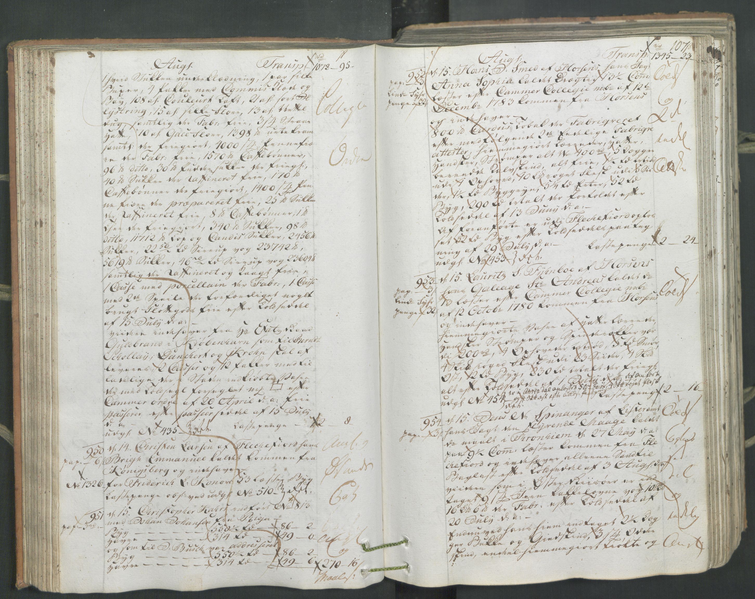 Generaltollkammeret, tollregnskaper, AV/RA-EA-5490/R26/L0222/0001: Tollregnskaper Bergen A / Inngående hovedtollbok, 1786, p. 106b-107a