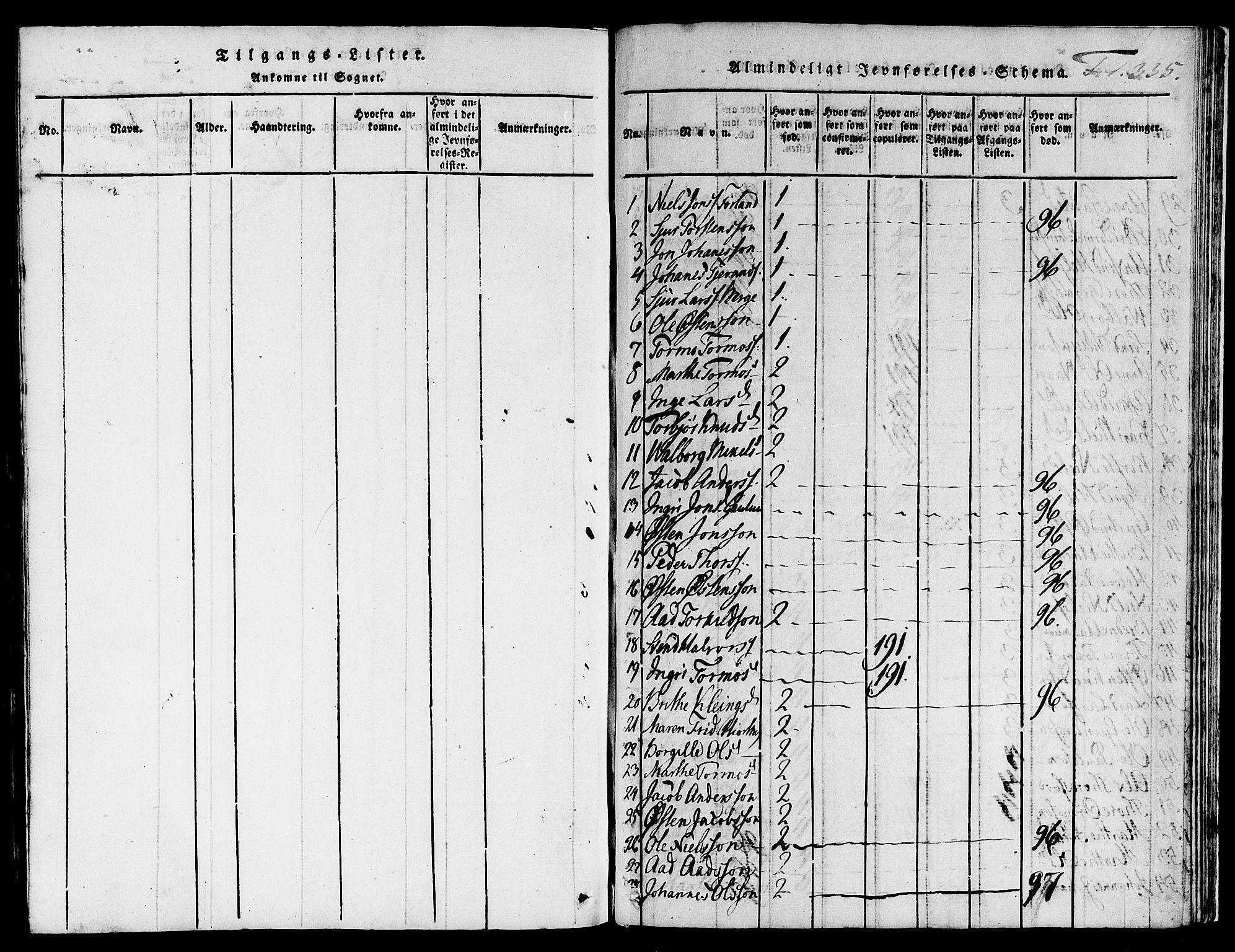 Suldal sokneprestkontor, SAST/A-101845/01/IV/L0006: Parish register (official) no. A 6, 1816-1836, p. 335