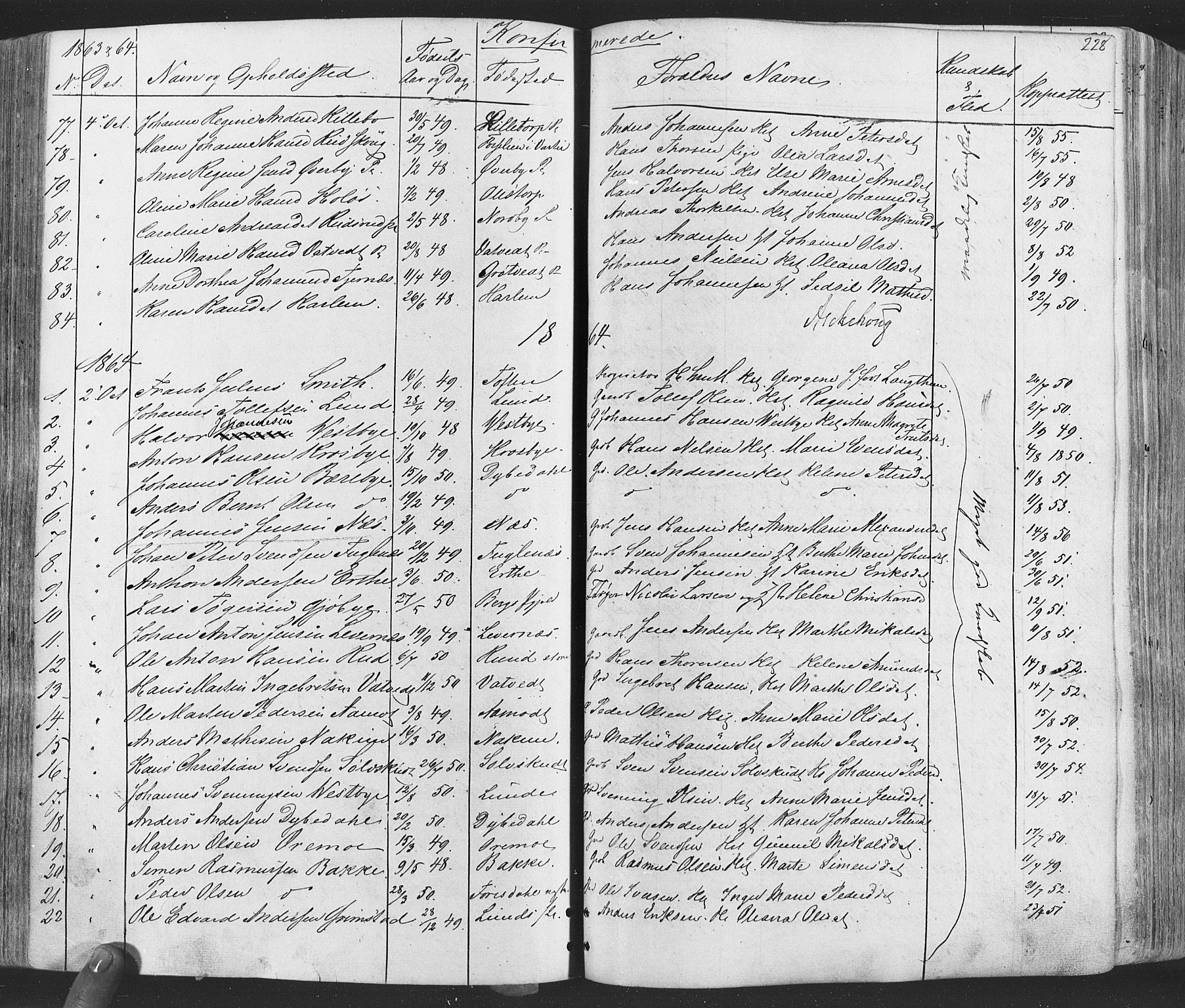 Rakkestad prestekontor Kirkebøker, SAO/A-2008/F/Fa/L0011: Parish register (official) no. I 11, 1862-1877, p. 228