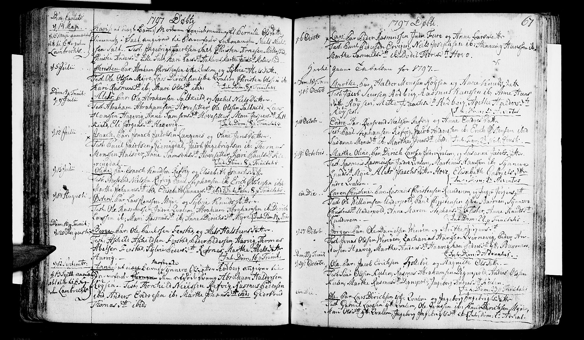 Selje sokneprestembete, AV/SAB-A-99938/H/Ha/Haa/Haaa: Parish register (official) no. A 6, 1782-1806, p. 67