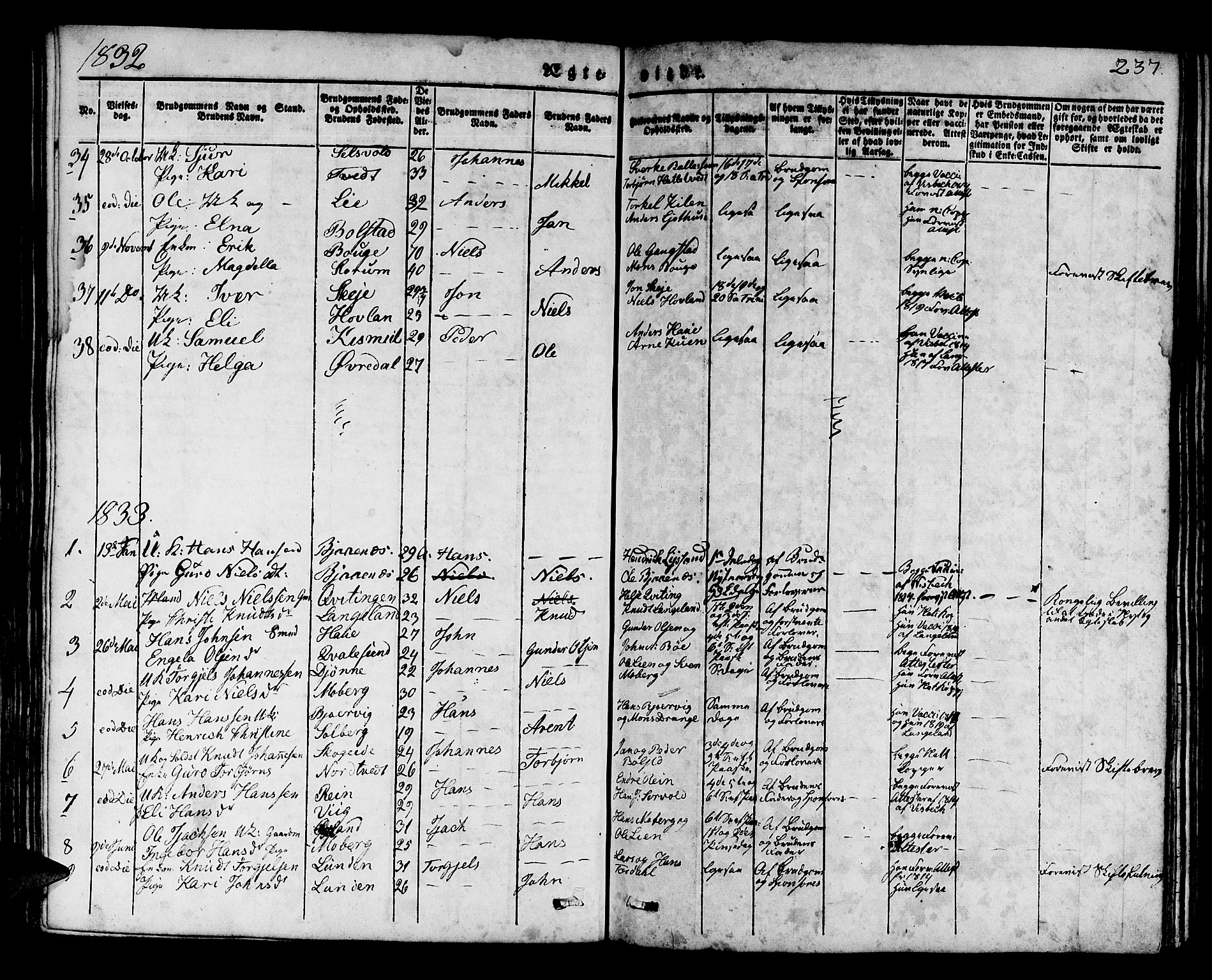 Os sokneprestembete, AV/SAB-A-99929: Parish register (official) no. A 14, 1826-1839, p. 237