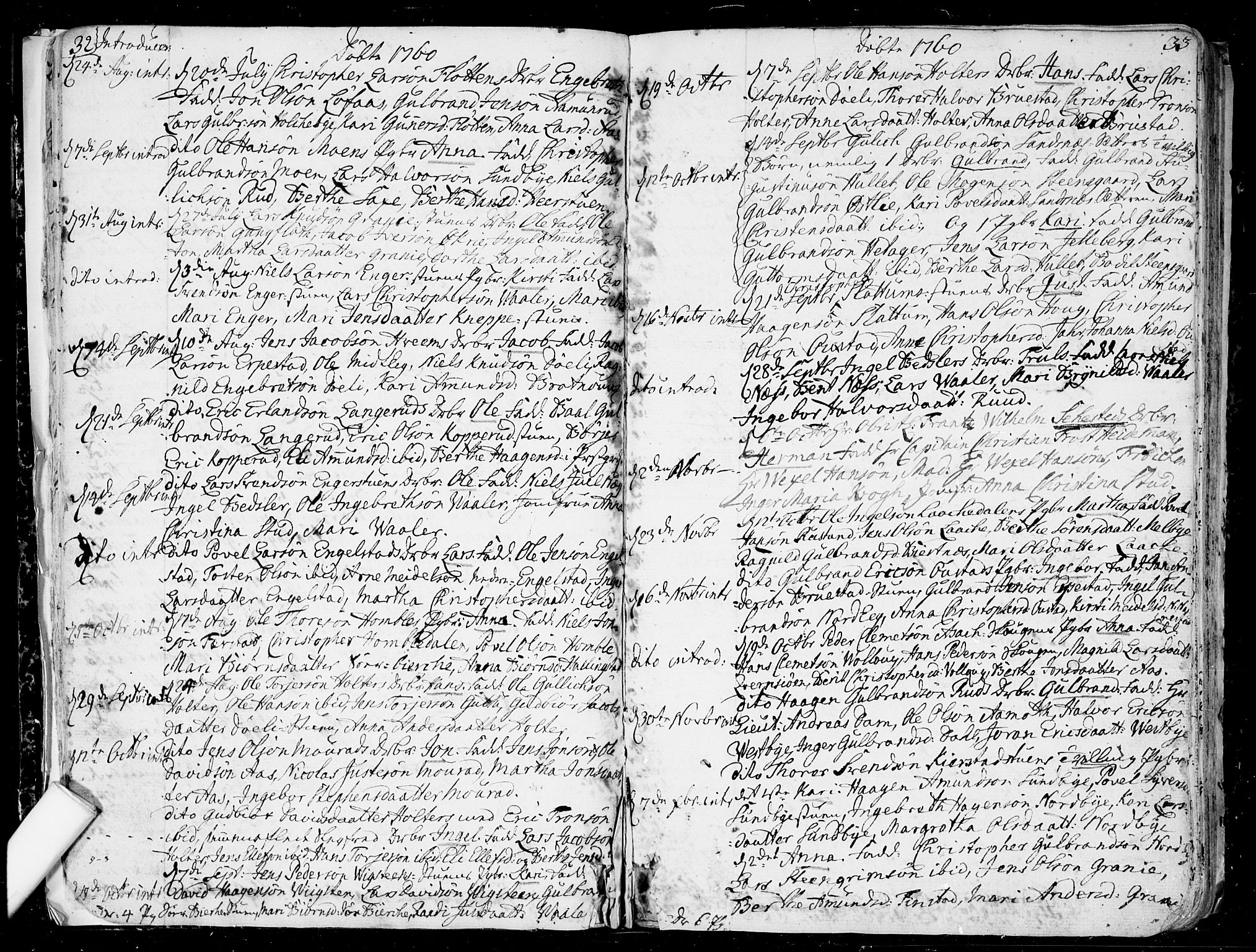 Nannestad prestekontor Kirkebøker, AV/SAO-A-10414a/F/Fa/L0007: Parish register (official) no. I 7, 1754-1791, p. 32-33