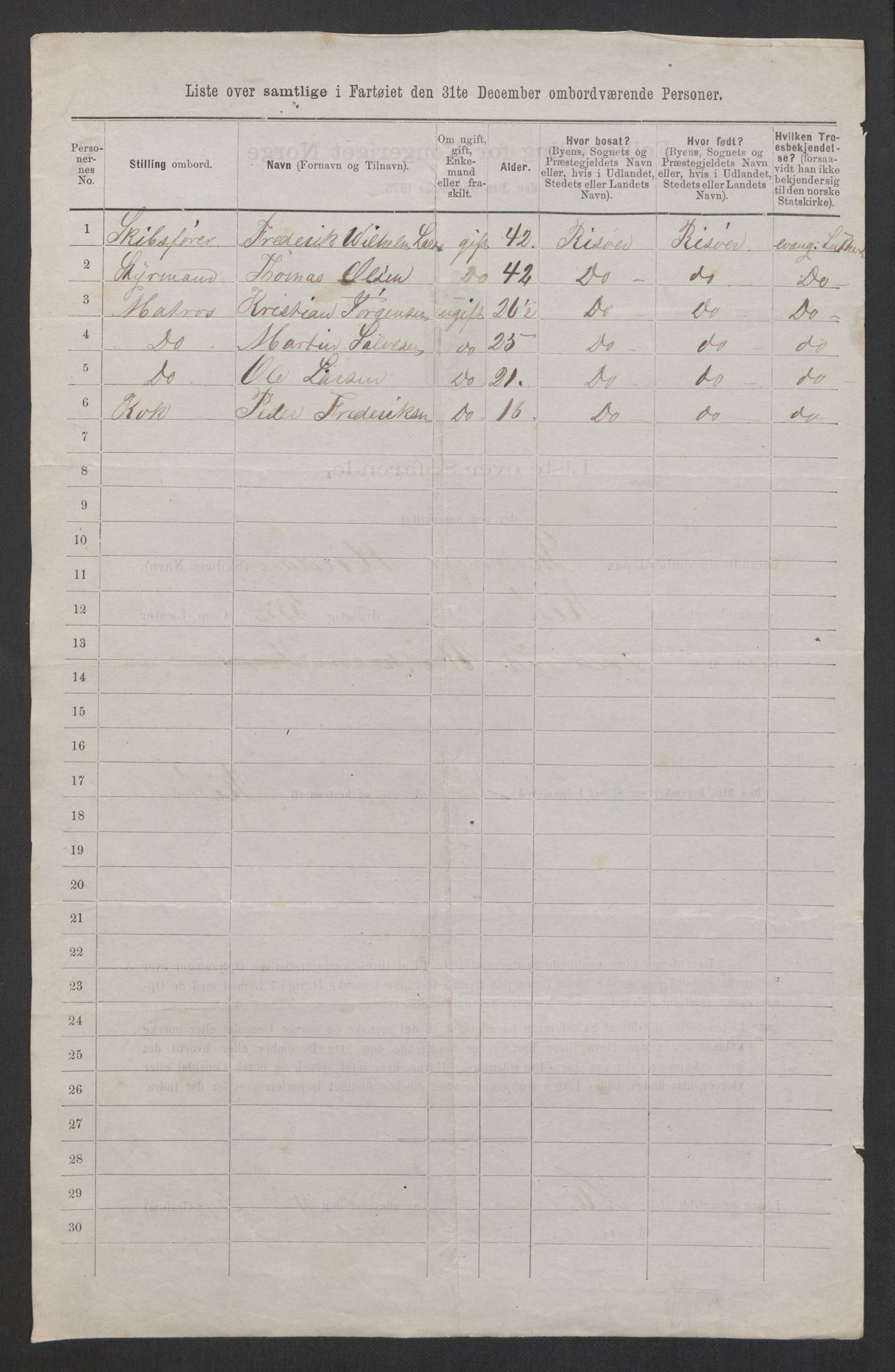 RA, 1875 census, lists of crew on ships: Ships in ports abroad, 1875, p. 890