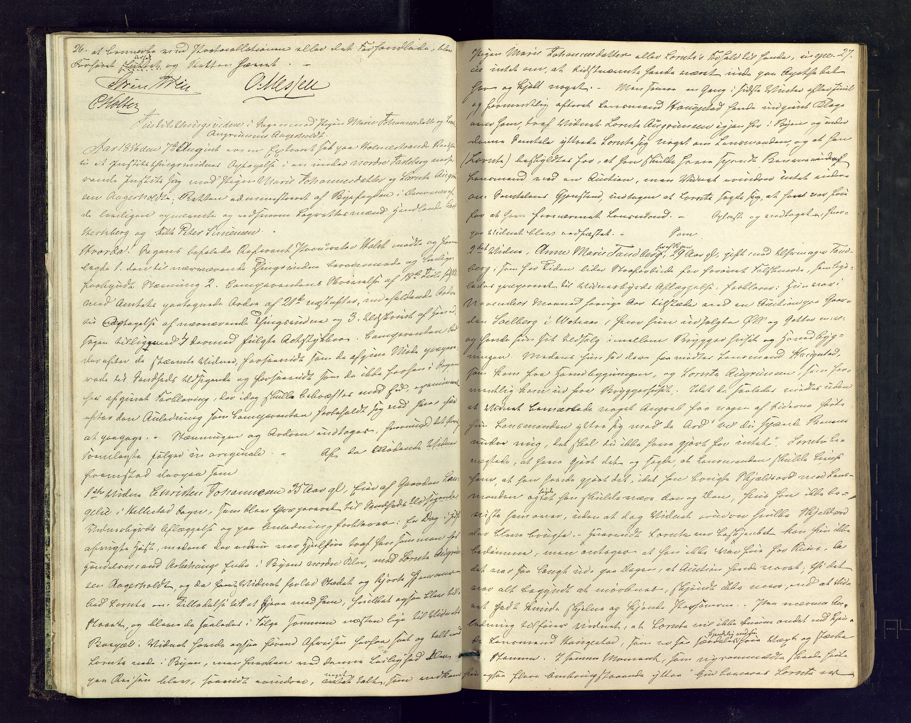 Holmestrand byfogd, AV/SAKO-A-223/F/Fc/L0006: Ekstrarettsprotokoll, 1856-1859, p. 26-27