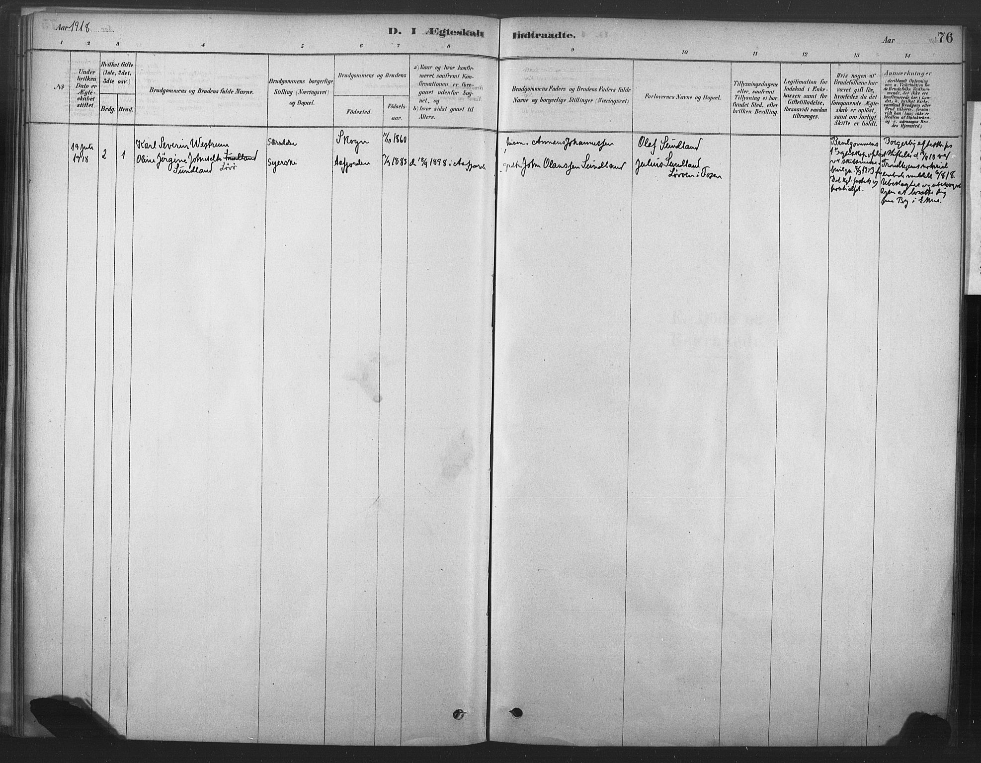 Ministerialprotokoller, klokkerbøker og fødselsregistre - Nord-Trøndelag, SAT/A-1458/719/L0178: Parish register (official) no. 719A01, 1878-1900, p. 76