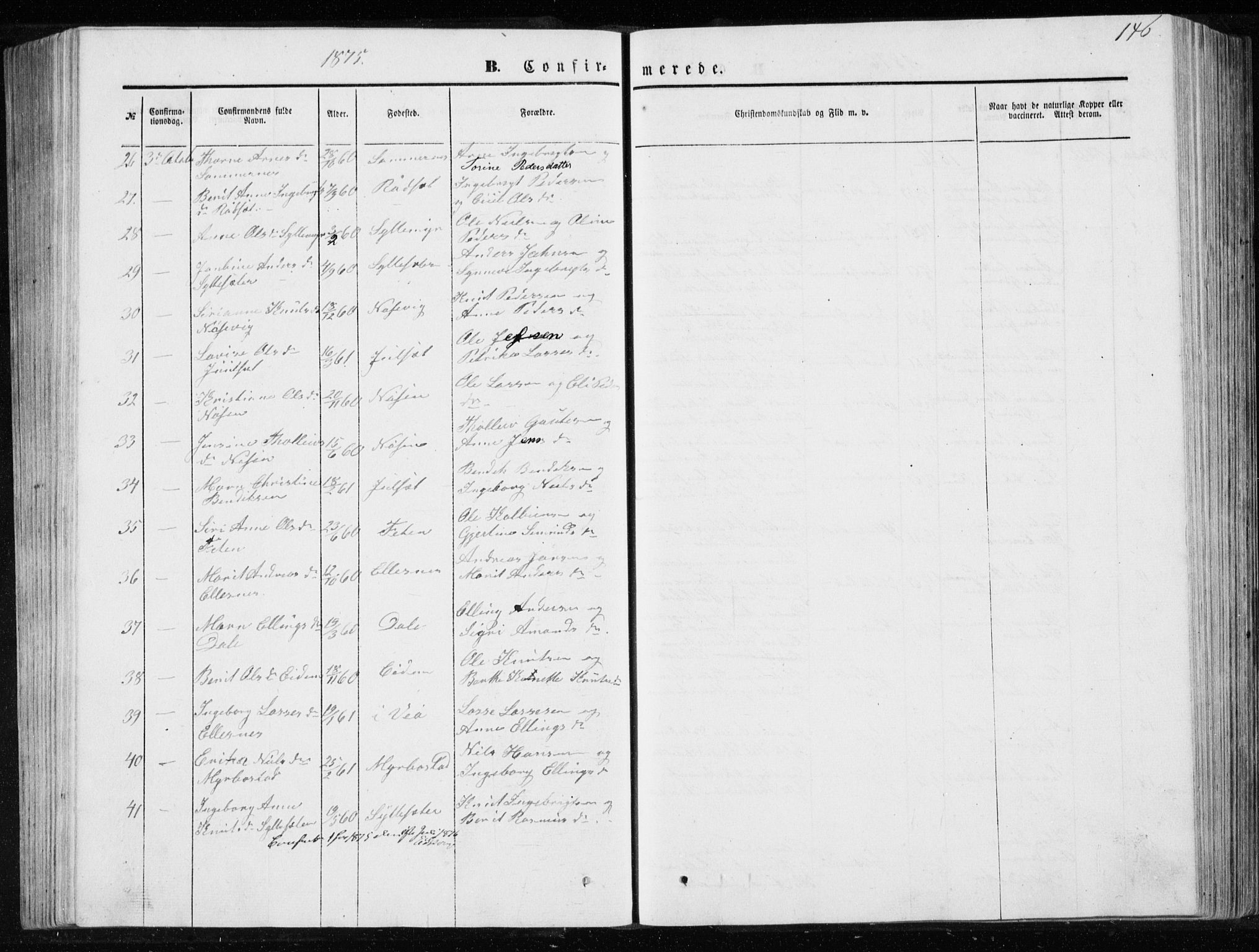 Ministerialprotokoller, klokkerbøker og fødselsregistre - Møre og Romsdal, AV/SAT-A-1454/565/L0754: Parish register (copy) no. 565C03, 1870-1896, p. 146