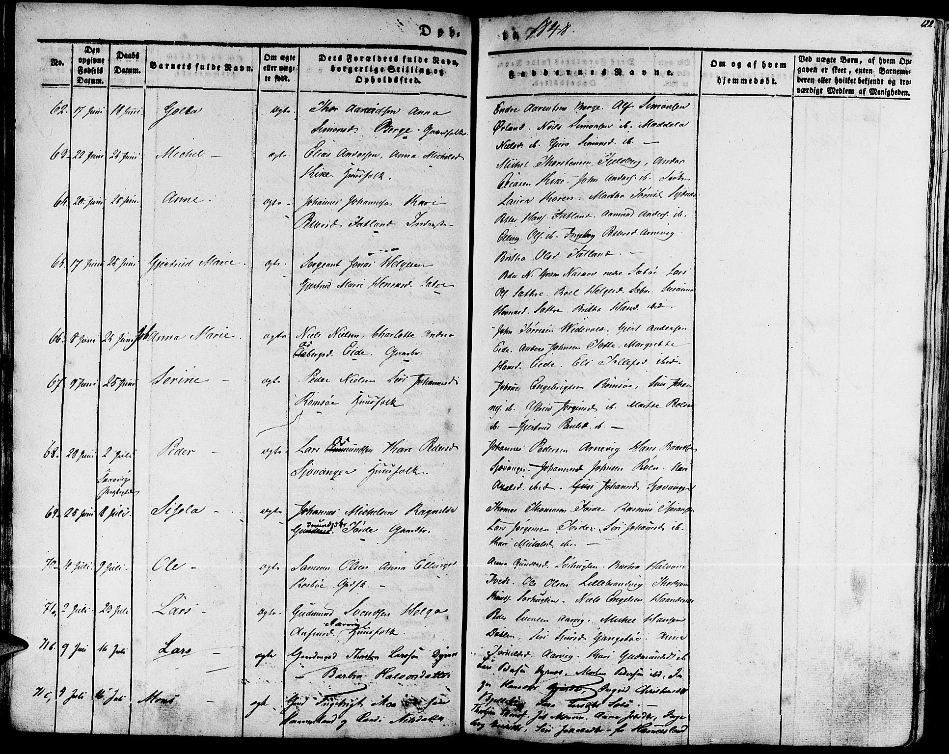 Fjelberg sokneprestembete, AV/SAB-A-75201/H/Haa: Parish register (official) no. A 6, 1835-1851, p. 122