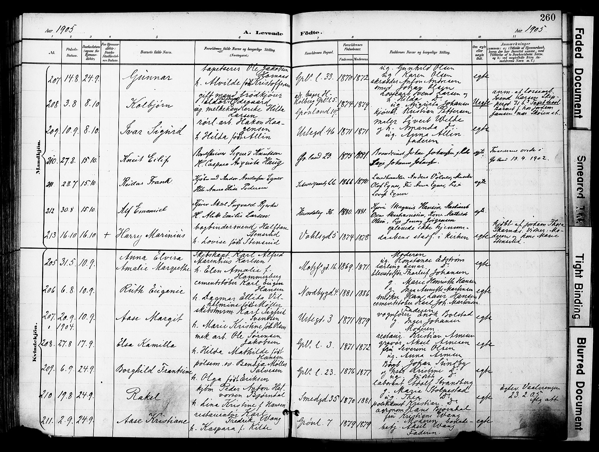 Grønland prestekontor Kirkebøker, SAO/A-10848/F/Fa/L0014: Parish register (official) no. 14, 1900-1911, p. 260