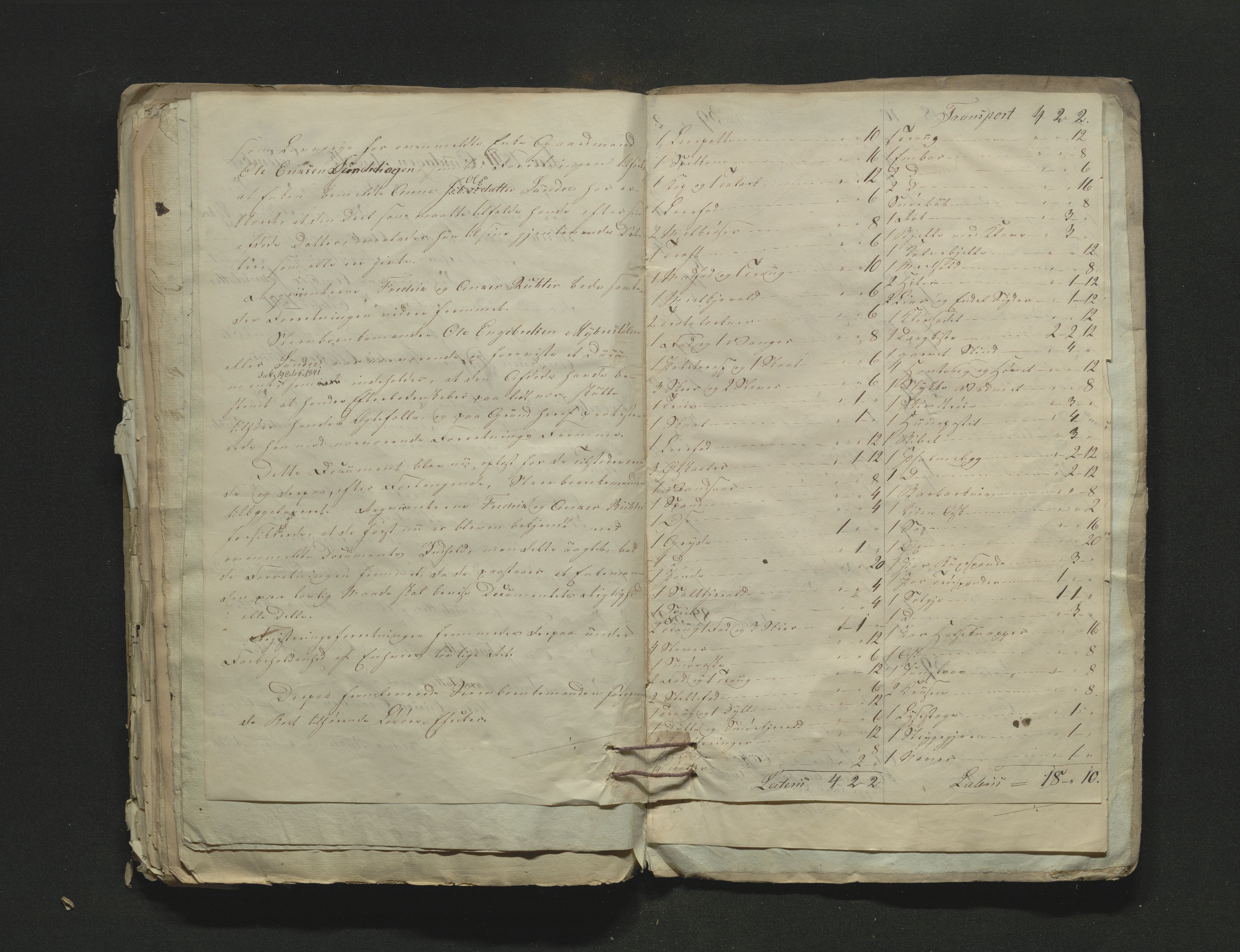 Hallingdal sorenskriveri, SAKO/A-121/H/Hb/Hbb/Hbba/L0014: Skifteregistreringsprotokoll, Sorenskriveriet, 1841