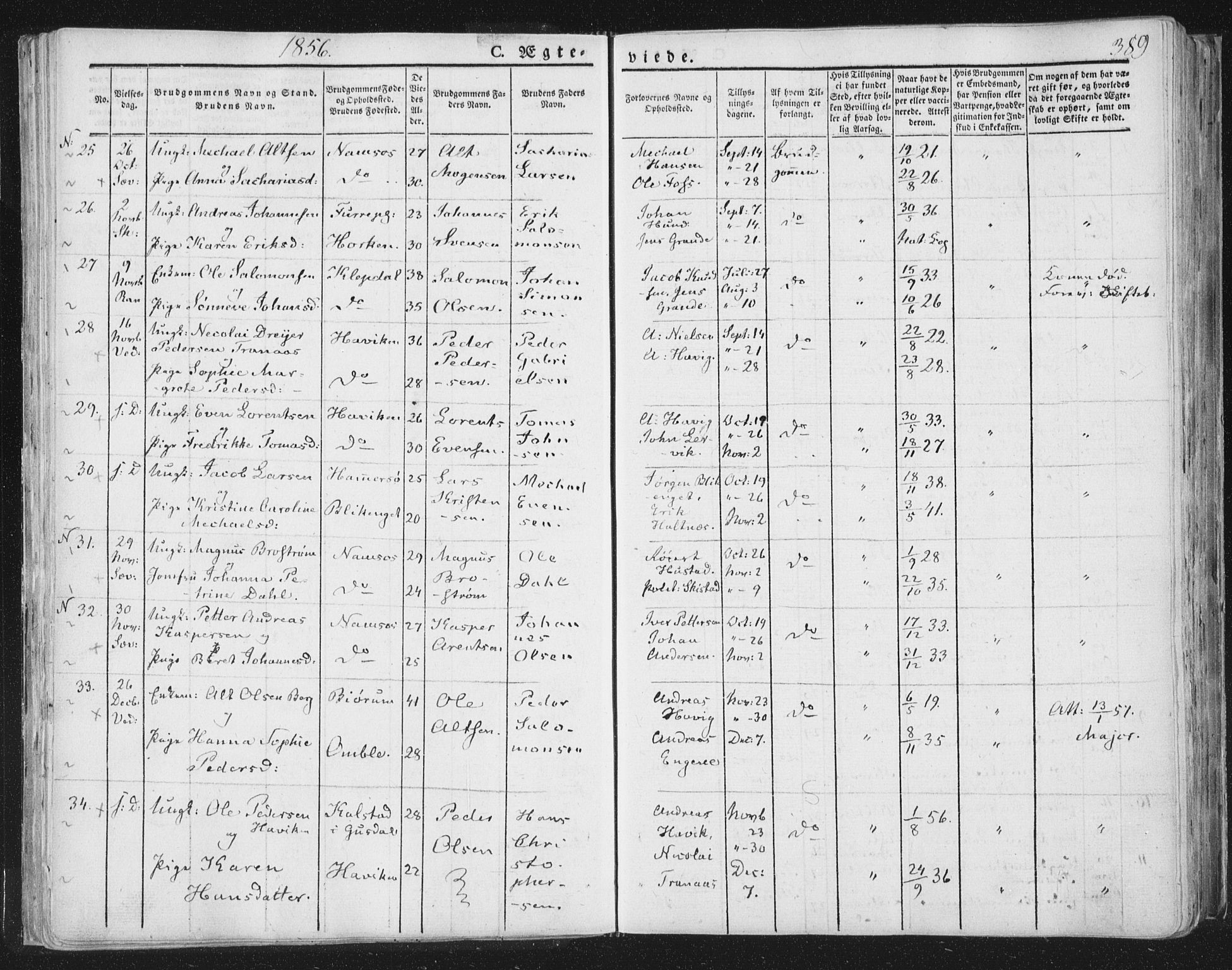 Ministerialprotokoller, klokkerbøker og fødselsregistre - Nord-Trøndelag, SAT/A-1458/764/L0552: Parish register (official) no. 764A07b, 1824-1865, p. 389