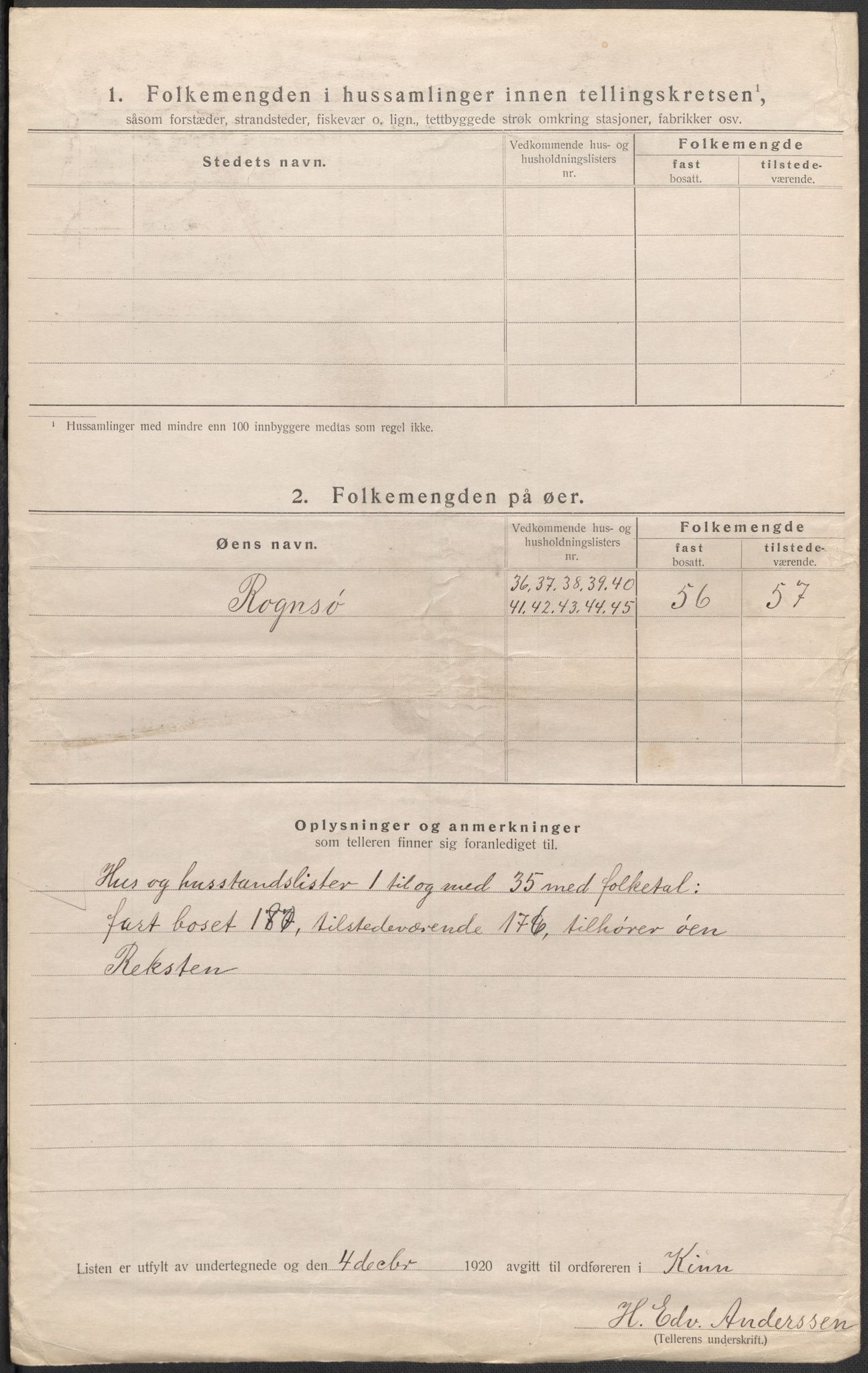 SAB, 1920 census for Kinn, 1920, p. 52