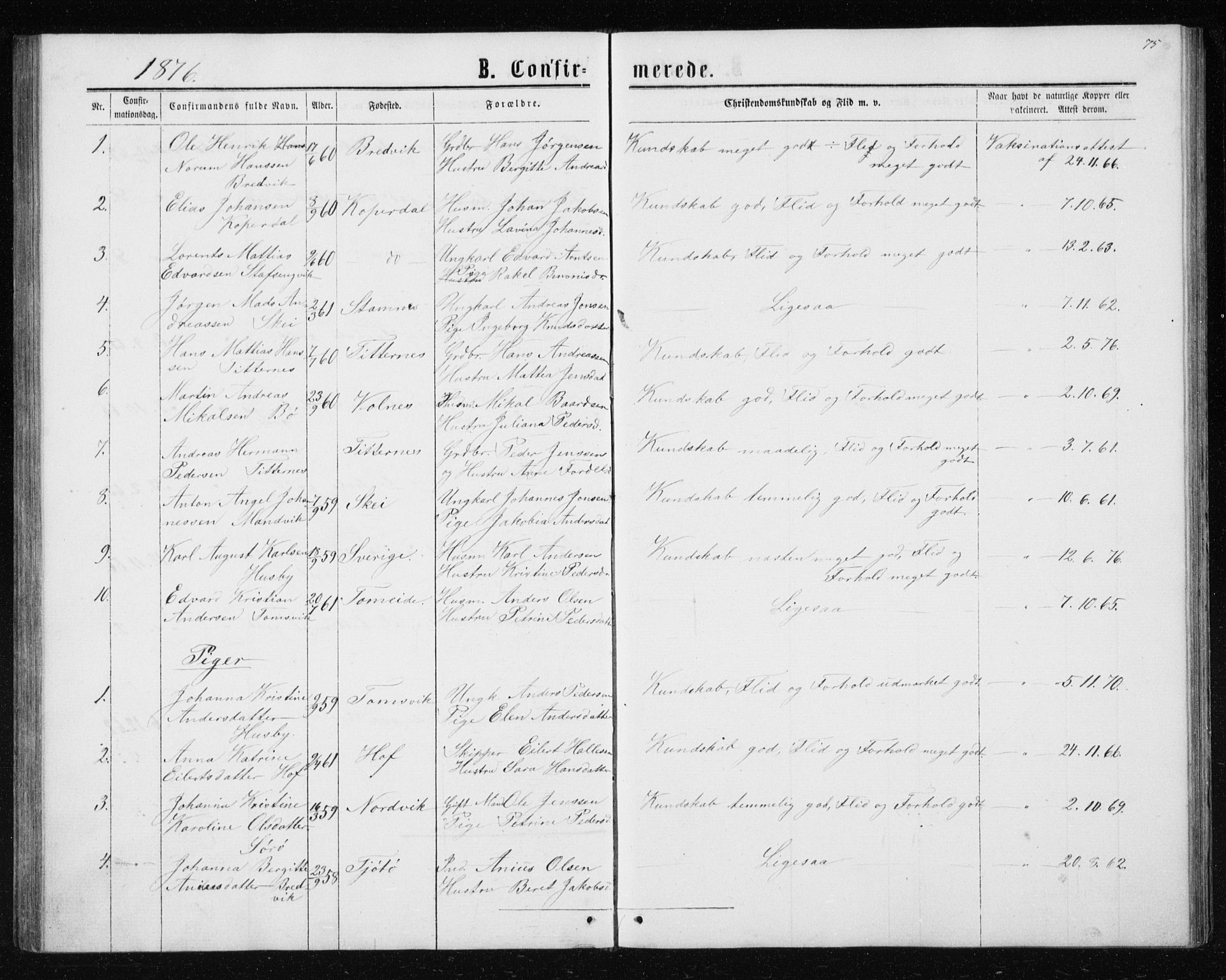 Ministerialprotokoller, klokkerbøker og fødselsregistre - Nordland, AV/SAT-A-1459/835/L0531: Parish register (copy) no. 835C03, 1865-1877, p. 75