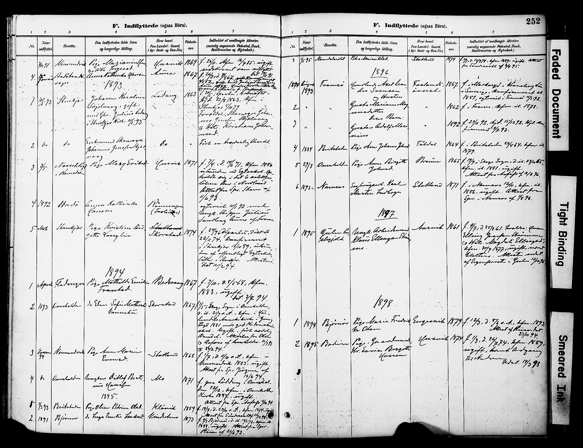 Ministerialprotokoller, klokkerbøker og fødselsregistre - Nord-Trøndelag, SAT/A-1458/774/L0628: Parish register (official) no. 774A02, 1887-1903, p. 252