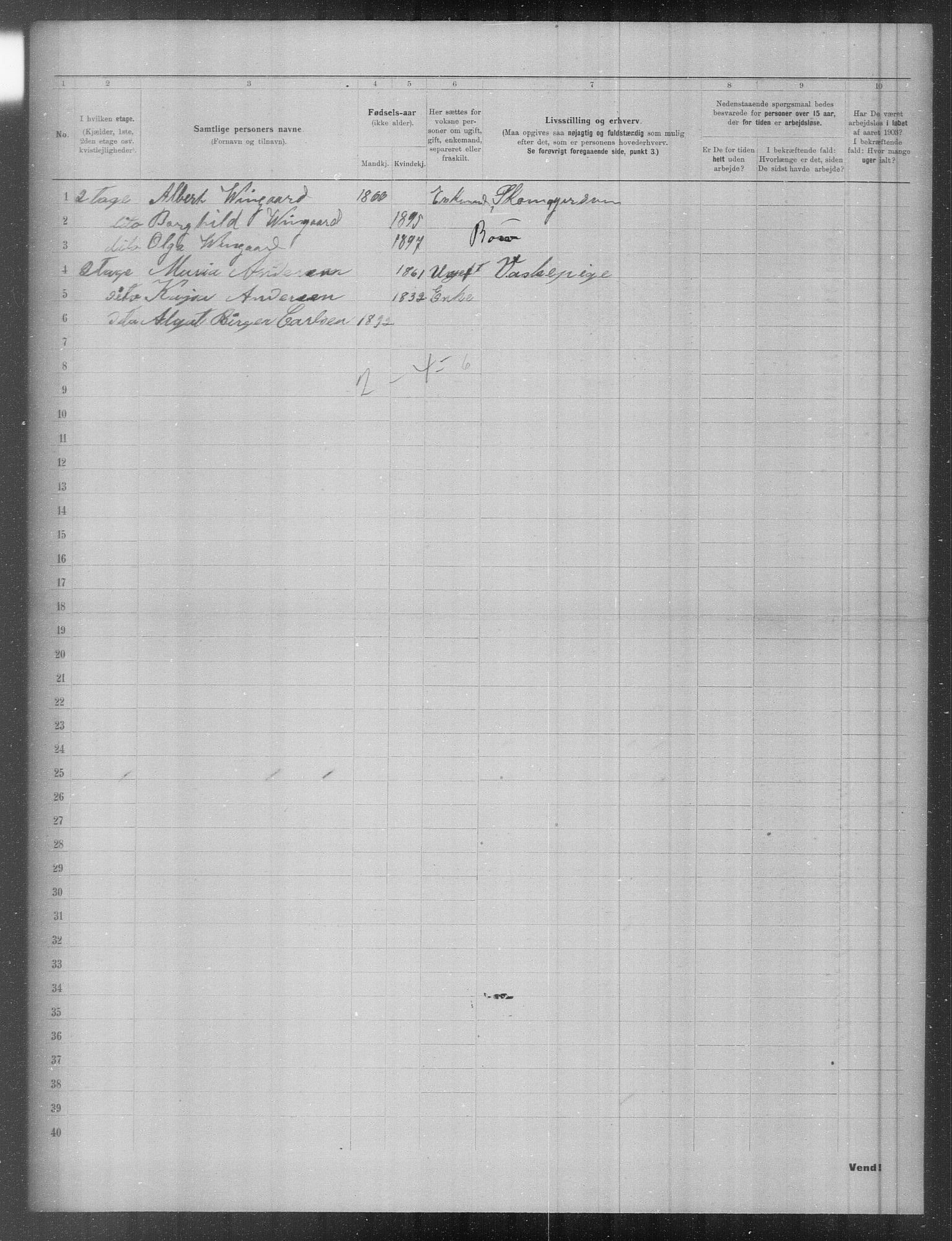 OBA, Municipal Census 1903 for Kristiania, 1903, p. 8608