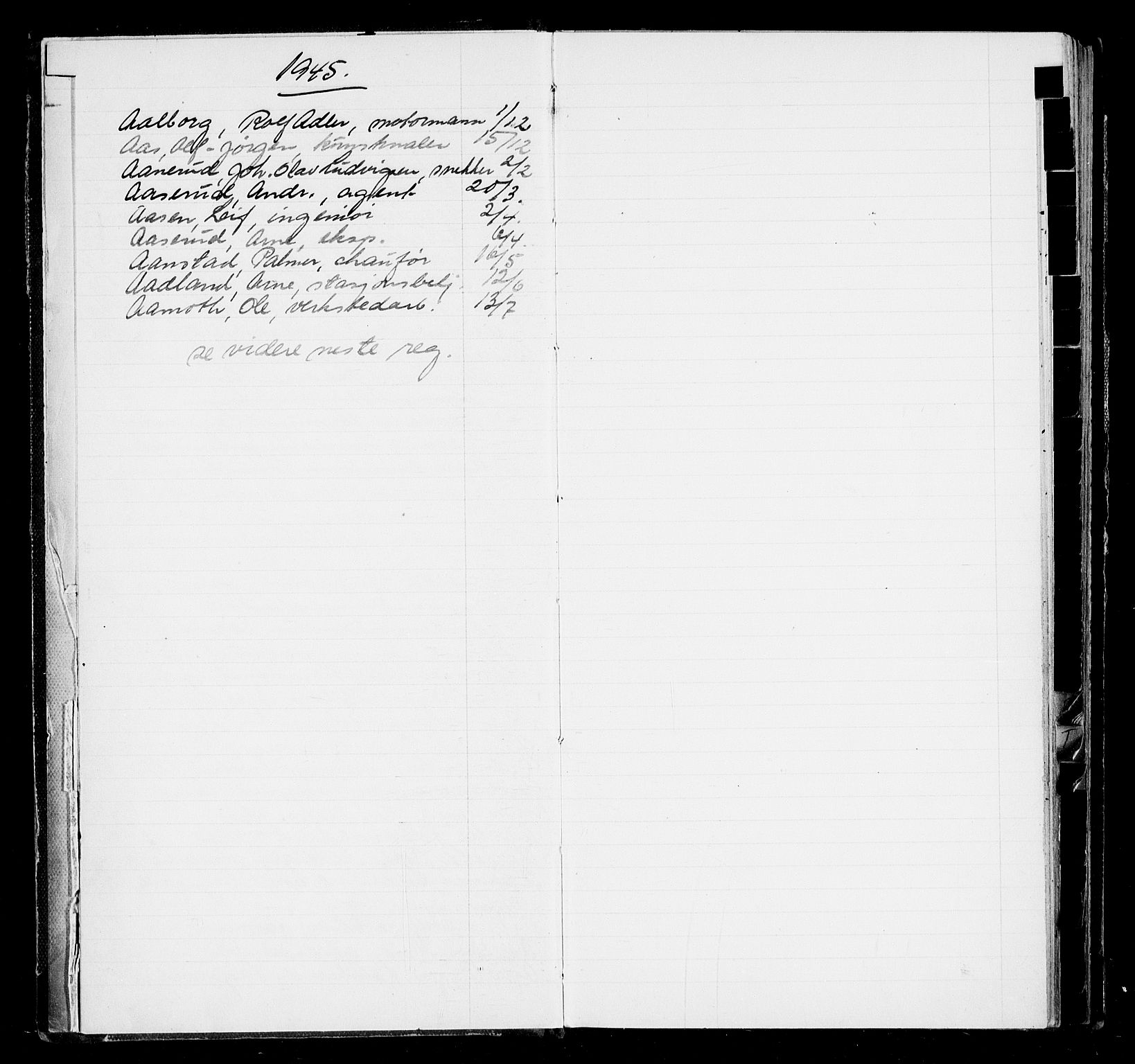 Oslo byfogd avd. I, AV/SAO-A-10220/L/La/L0006: Vigselsregister, 1943-1946, p. 5