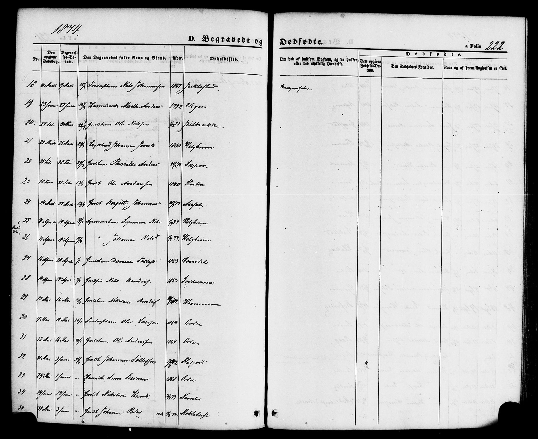 Jølster sokneprestembete, AV/SAB-A-80701/H/Haa/Haaa/L0011: Parish register (official) no. A 11, 1866-1881, p. 222