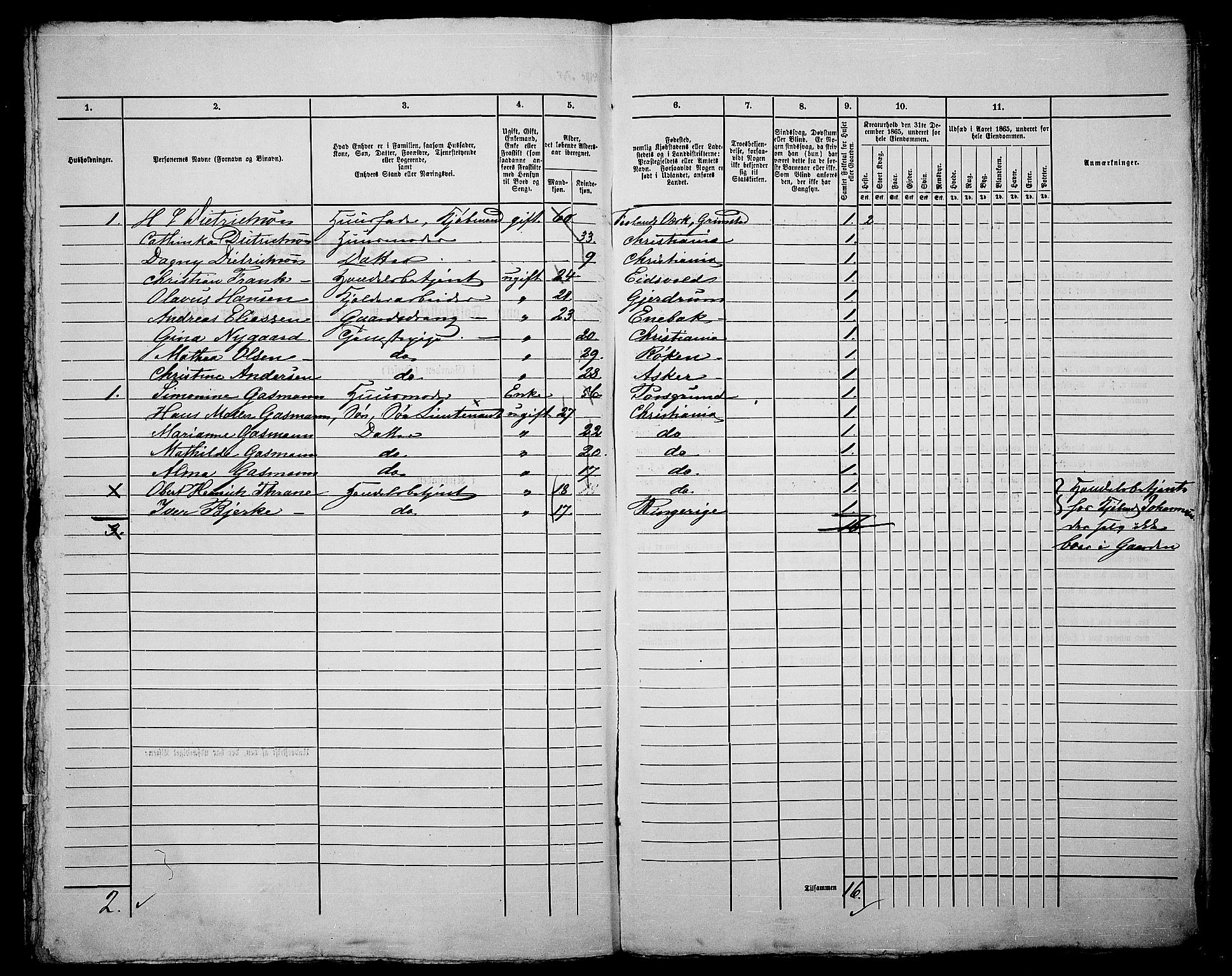 RA, 1865 census for Kristiania, 1865, p. 544