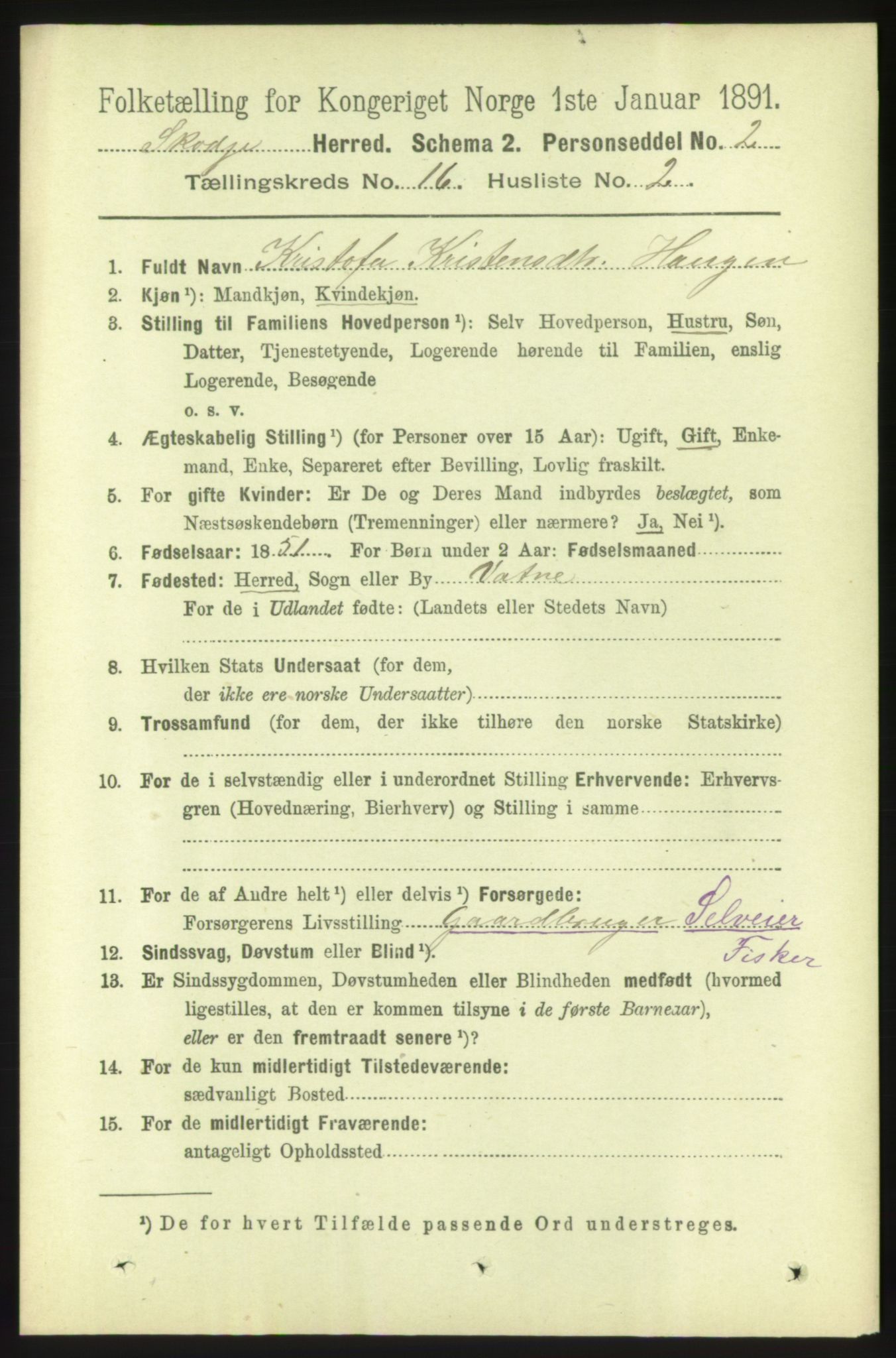 RA, 1891 census for 1529 Skodje, 1891, p. 3357