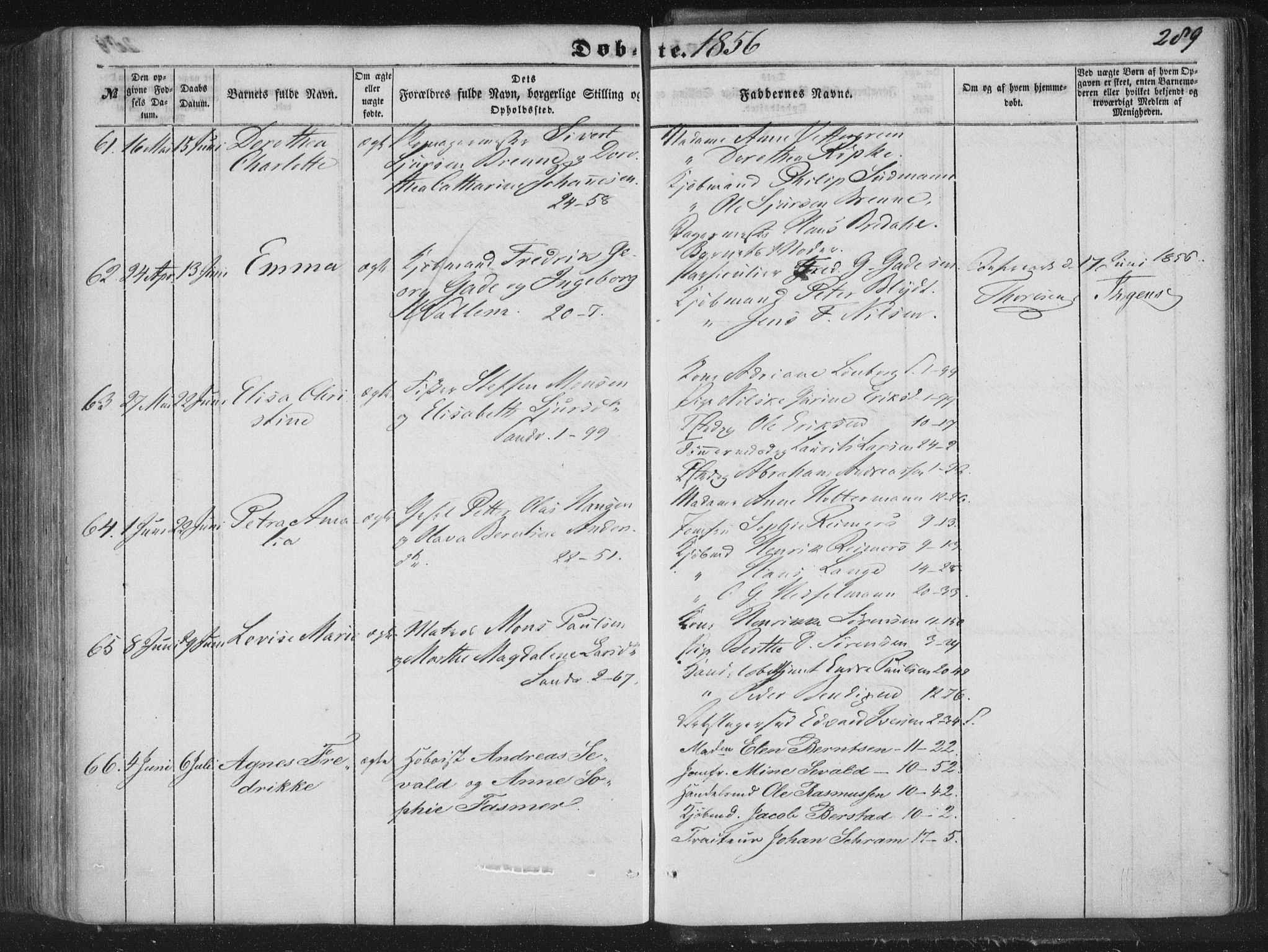 Korskirken sokneprestembete, AV/SAB-A-76101/H/Haa/L0017: Parish register (official) no. B 3, 1851-1857, p. 289