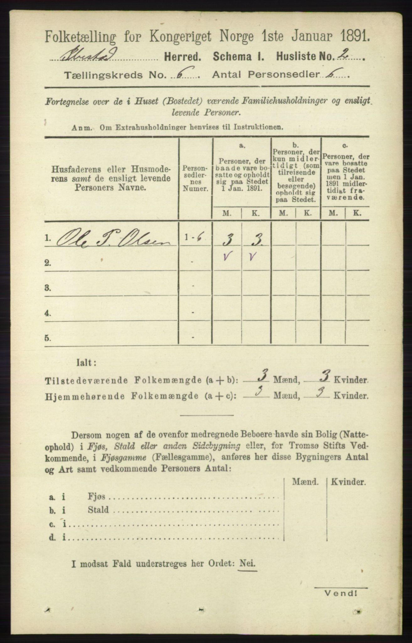 RA, 1891 census for 1917 Ibestad, 1891, p. 3486