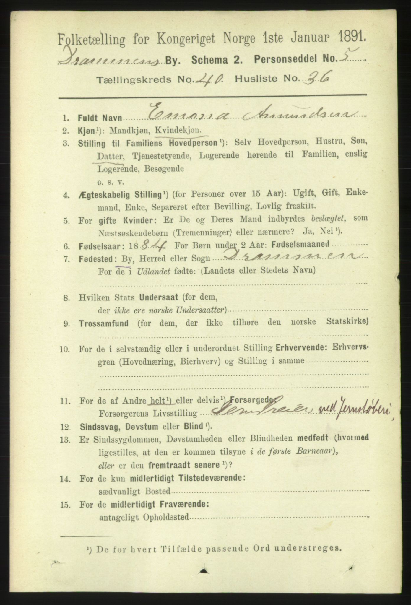 RA, 1891 census for 0602 Drammen, 1891, p. 24145