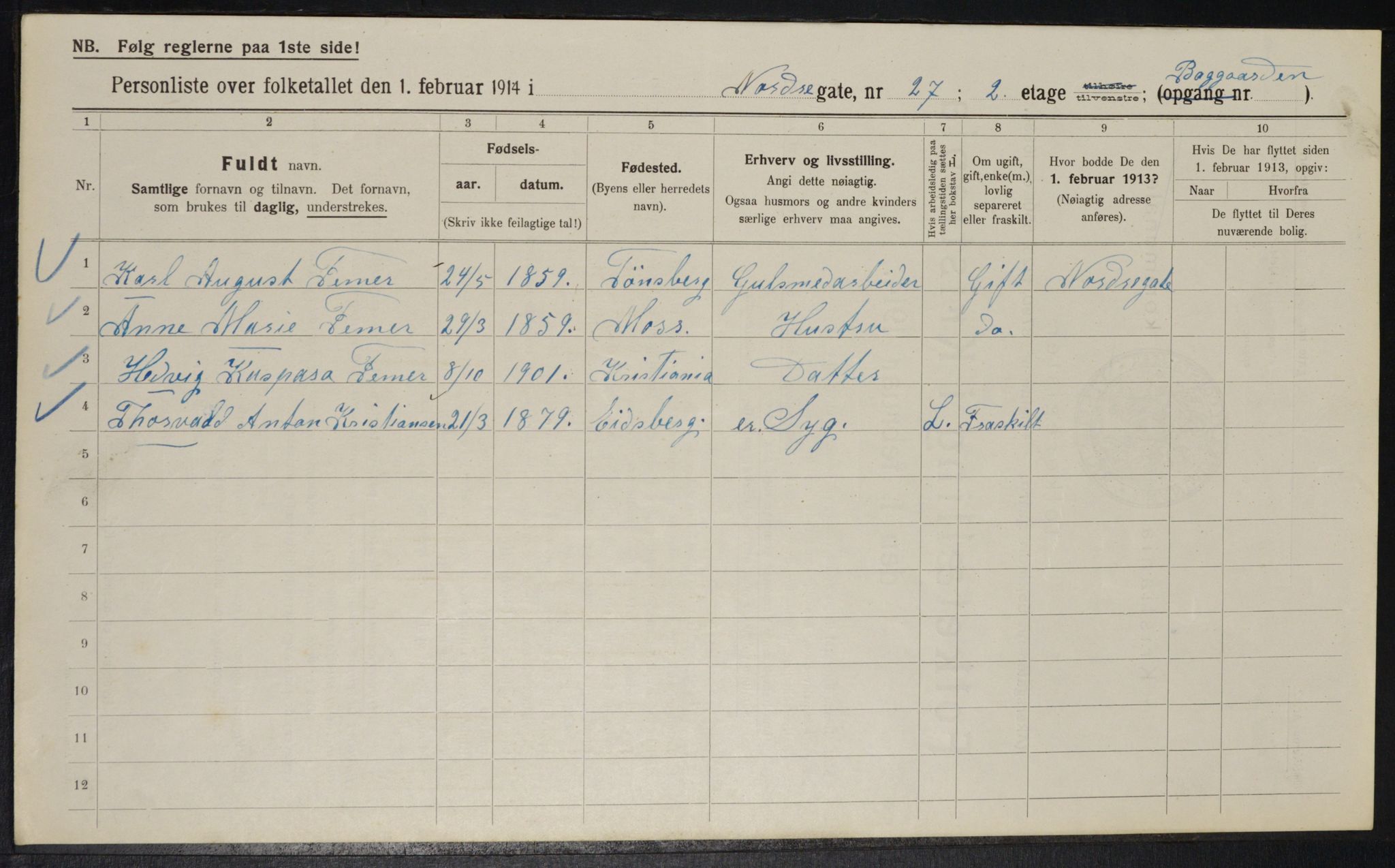 OBA, Municipal Census 1914 for Kristiania, 1914, p. 73359