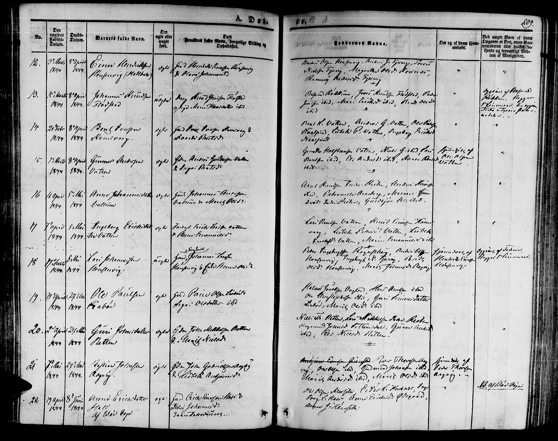 Ministerialprotokoller, klokkerbøker og fødselsregistre - Møre og Romsdal, AV/SAT-A-1454/592/L1025: Parish register (official) no. 592A03 /2, 1831-1849, p. 209