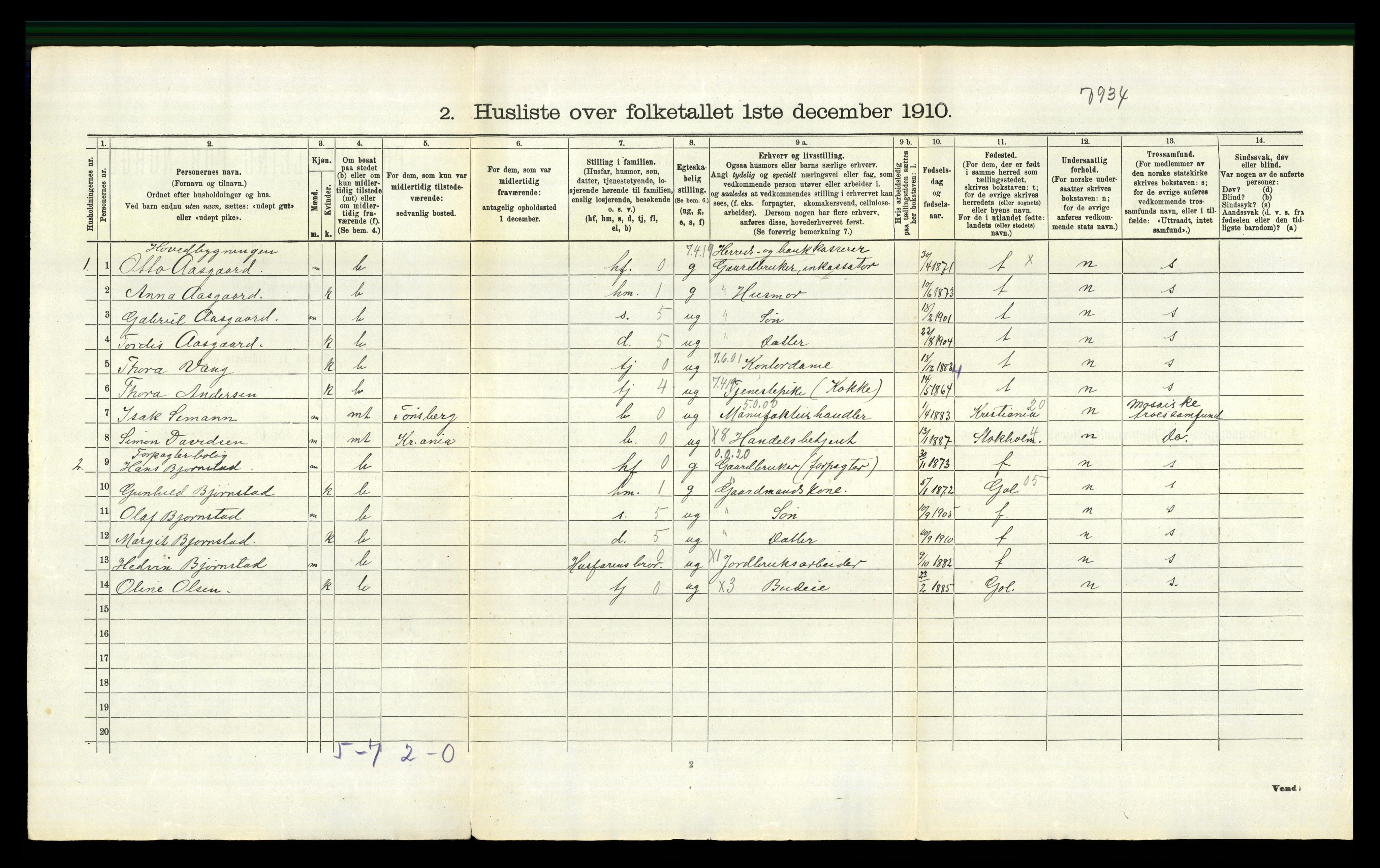 RA, 1910 census for Røyken, 1910, p. 564