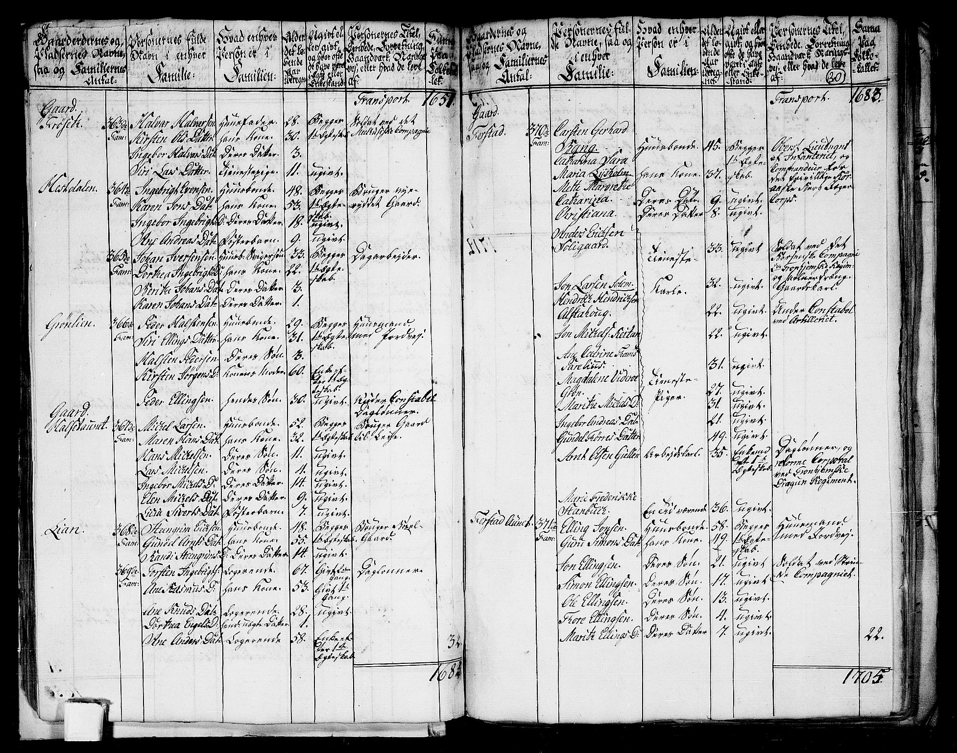 RA, 1801 census for 1660P Strinda, 1801, p. 29b-30a